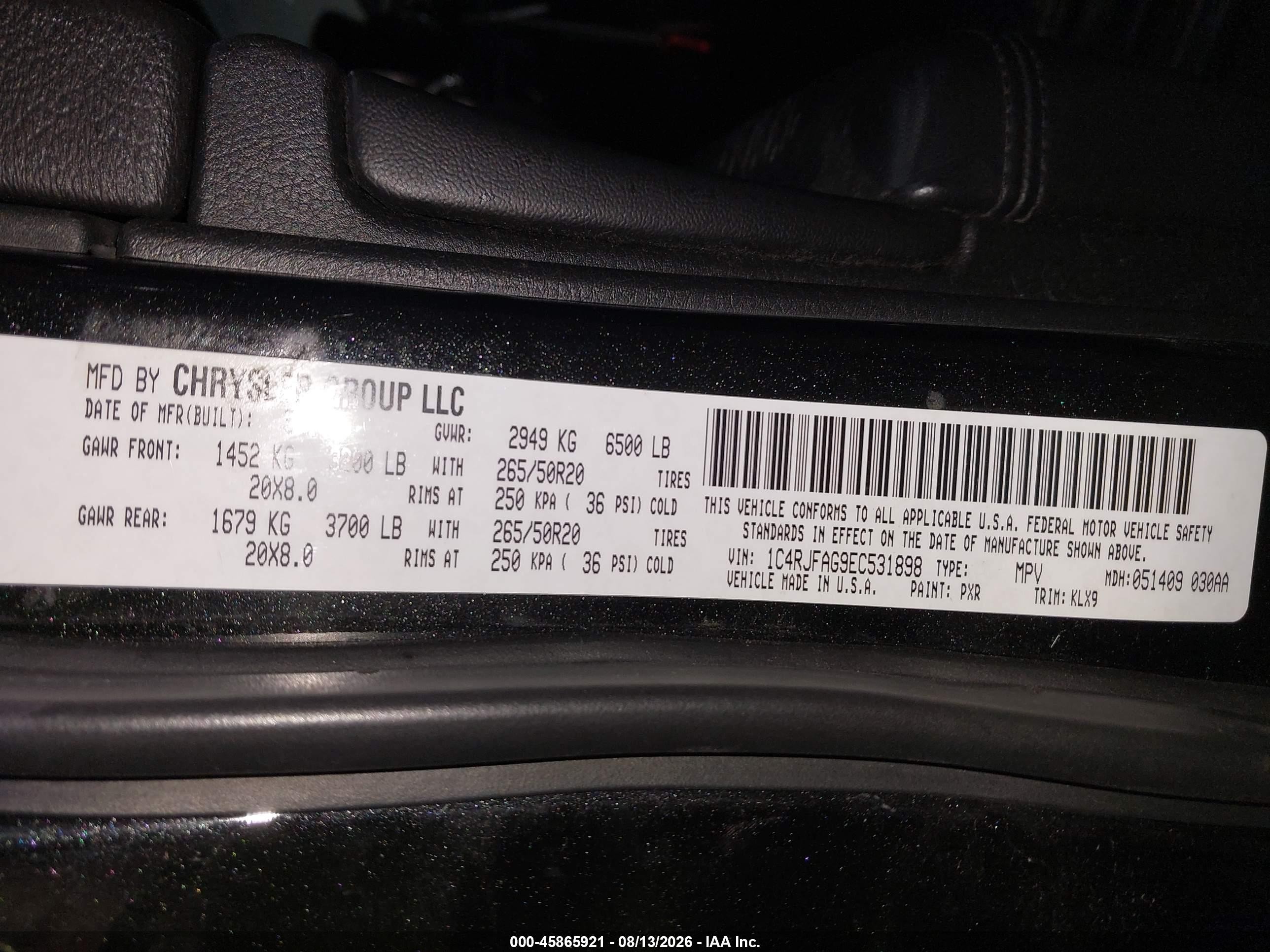2014 Jeep Grand Cherokee Altitude Black vin: 1C4RJFAG9EC531898