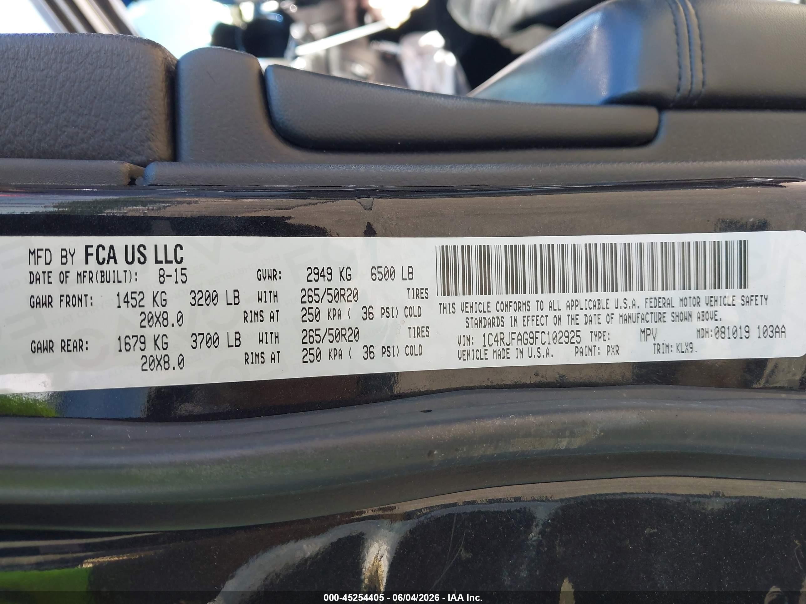 2015 Jeep Grand Cherokee Altitude Black vin: 1C4RJFAG9FC102925