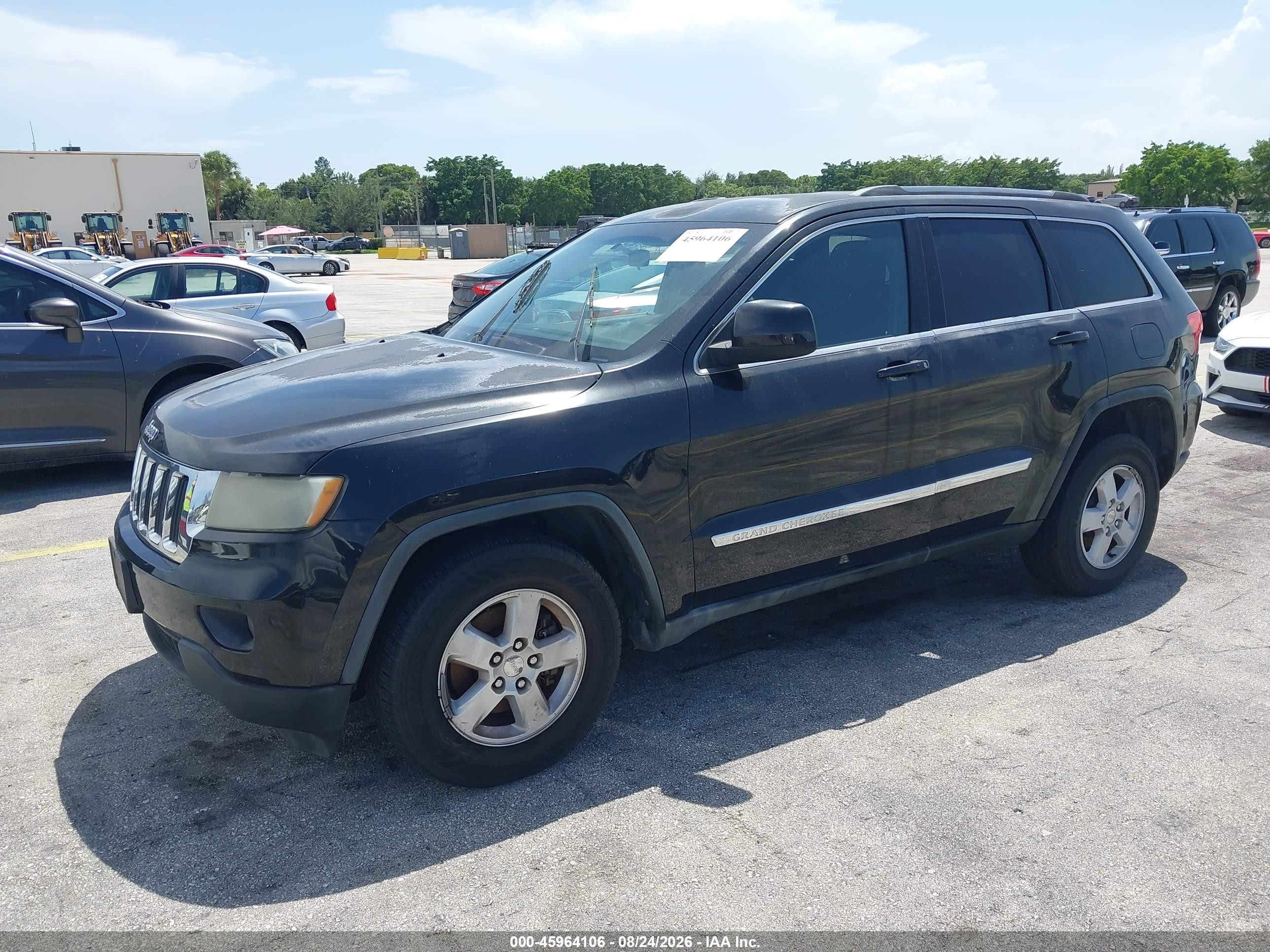 2012 Jeep Grand Cherokee Laredo Черный vin: 1C4RJFAGXCC221482