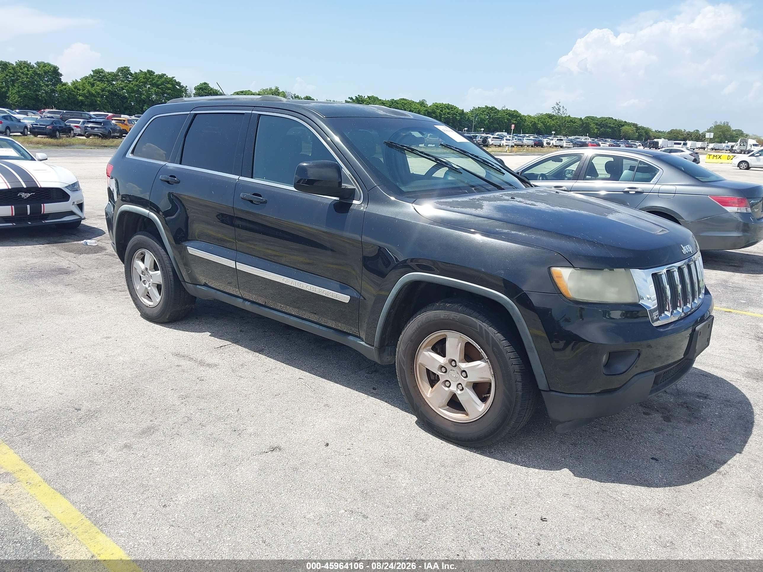 2012 Jeep Grand Cherokee Laredo Черный vin: 1C4RJFAGXCC221482