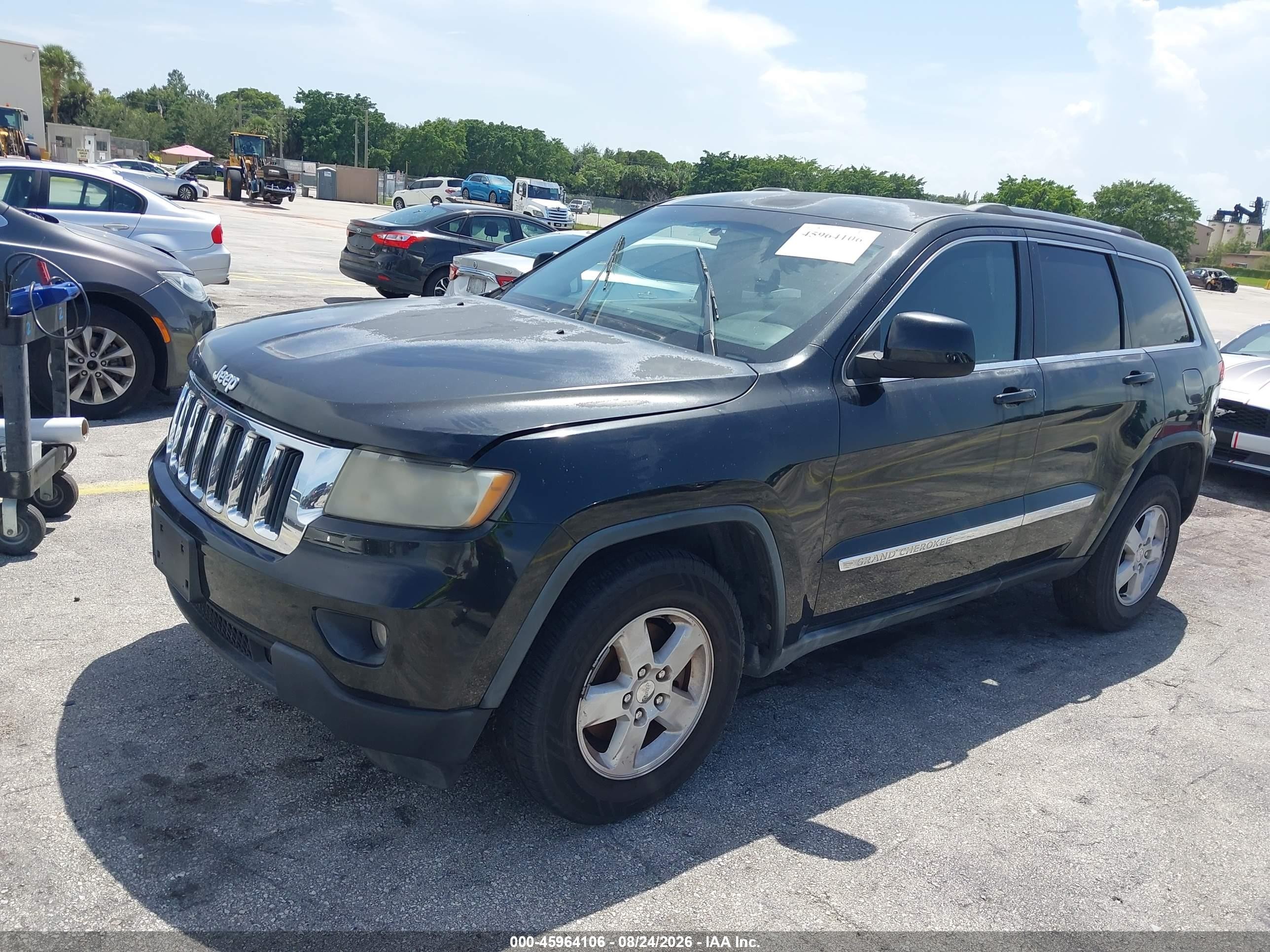 2012 Jeep Grand Cherokee Laredo Черный vin: 1C4RJFAGXCC221482