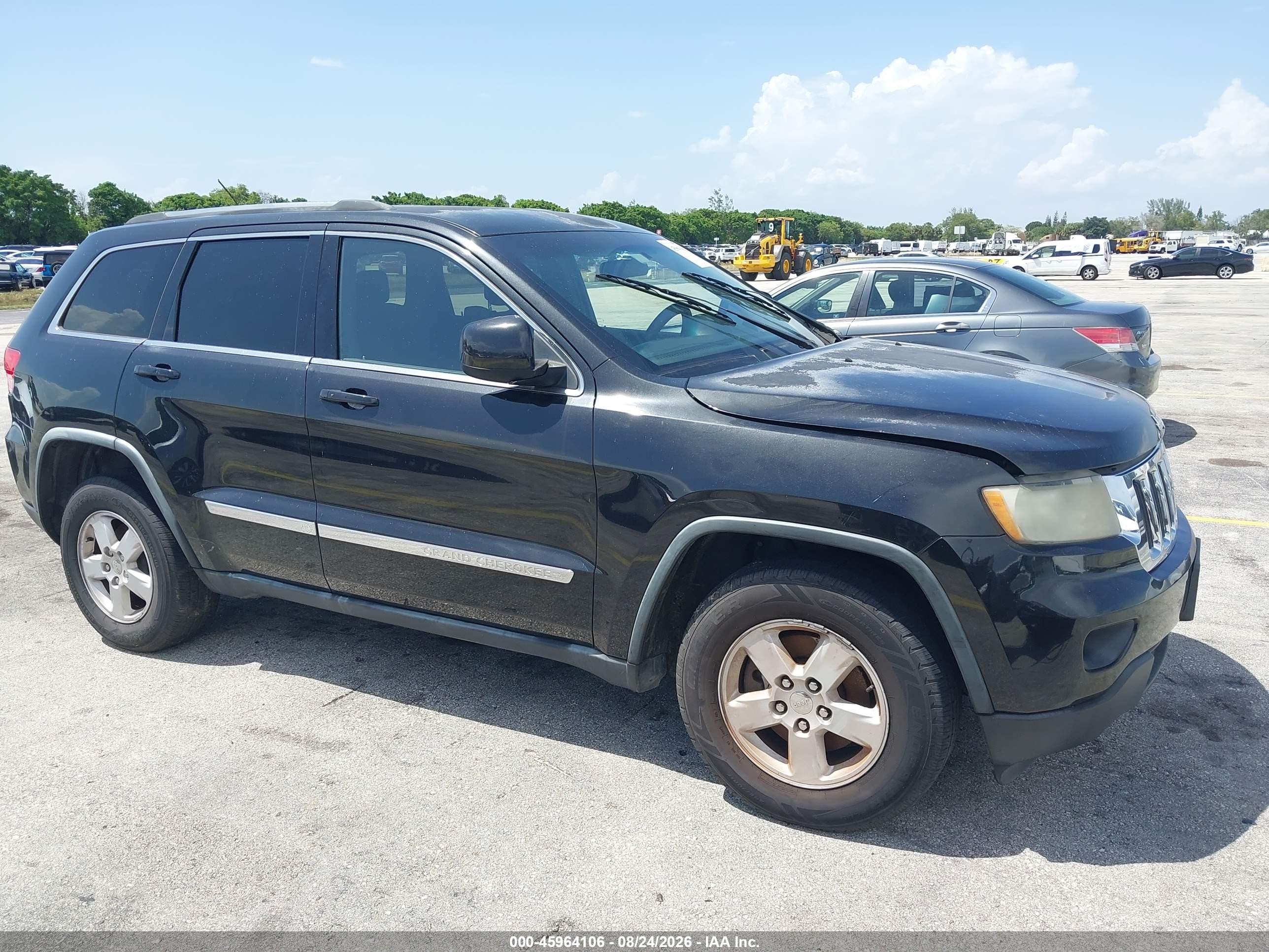 2012 Jeep Grand Cherokee Laredo Черный vin: 1C4RJFAGXCC221482