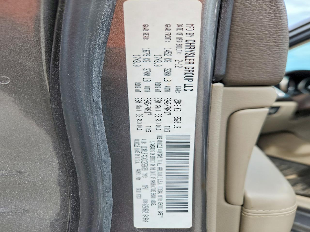 2012 Jeep Grand Cherokee Tan vin: 1C4RJFAGXCC250609