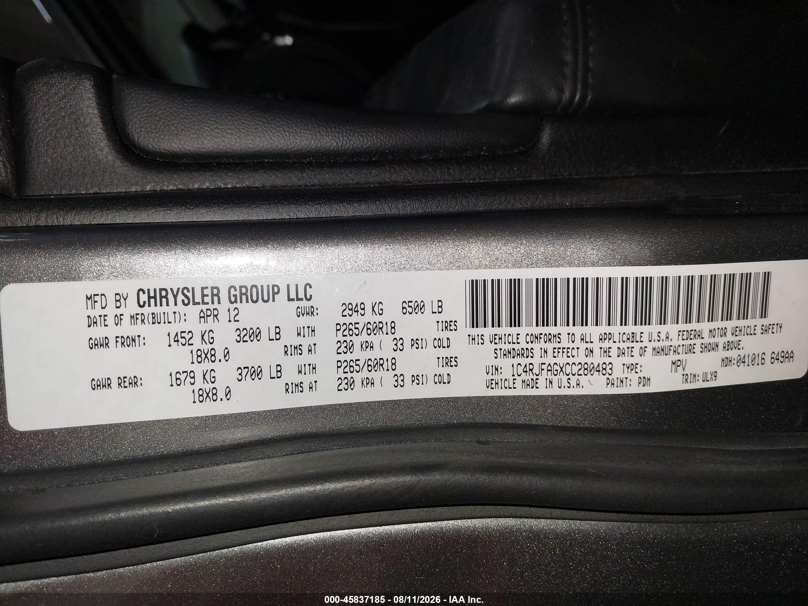 2012 Jeep Grand Cherokee Laredo Gray vin: 1C4RJFAGXCC280483