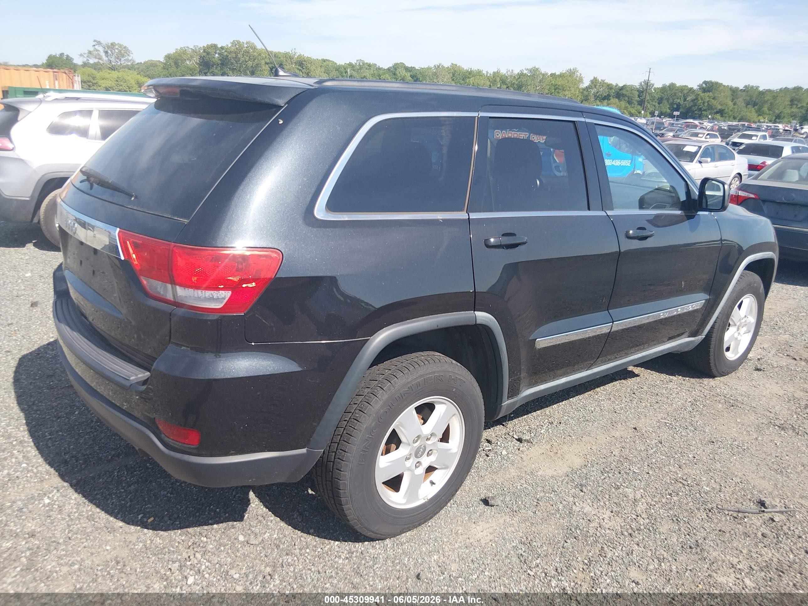 2012 Jeep Grand Cherokee Laredo Черный vin: 1C4RJFAGXCC298692