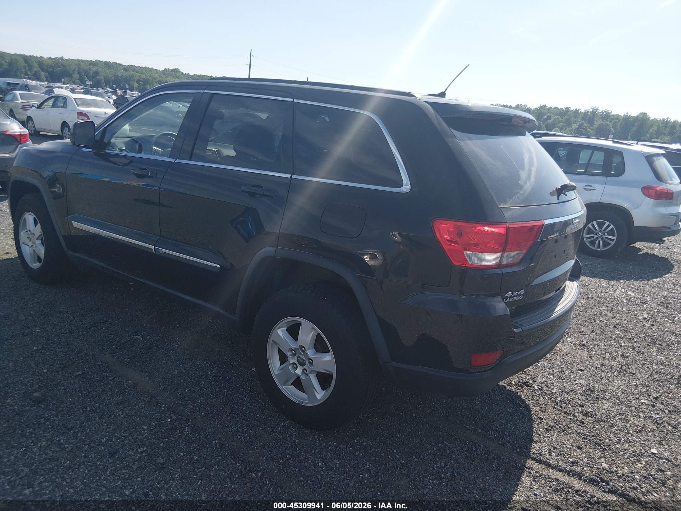 2012 Jeep Grand Cherokee Laredo Черный vin: 1C4RJFAGXCC298692