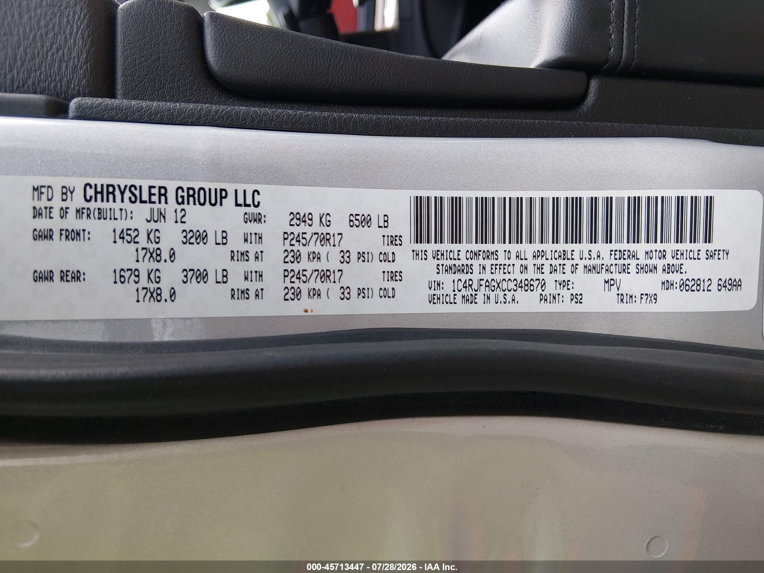 2012 Jeep Grand Cherokee Laredo Серебряный vin: 1C4RJFAGXCC348670