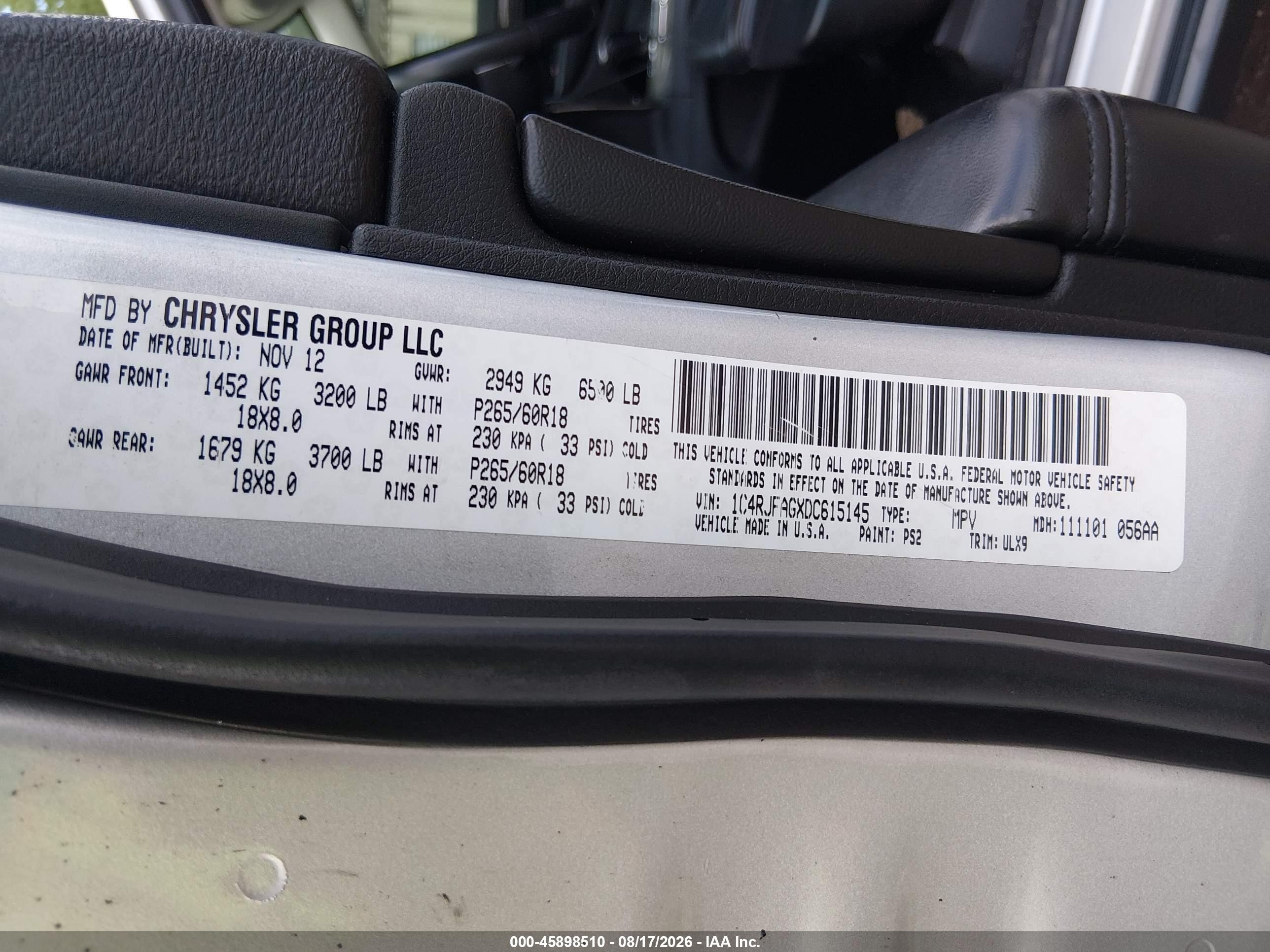 2013 Jeep Grand Cherokee Laredo Gray vin: 1C4RJFAGXDC615145