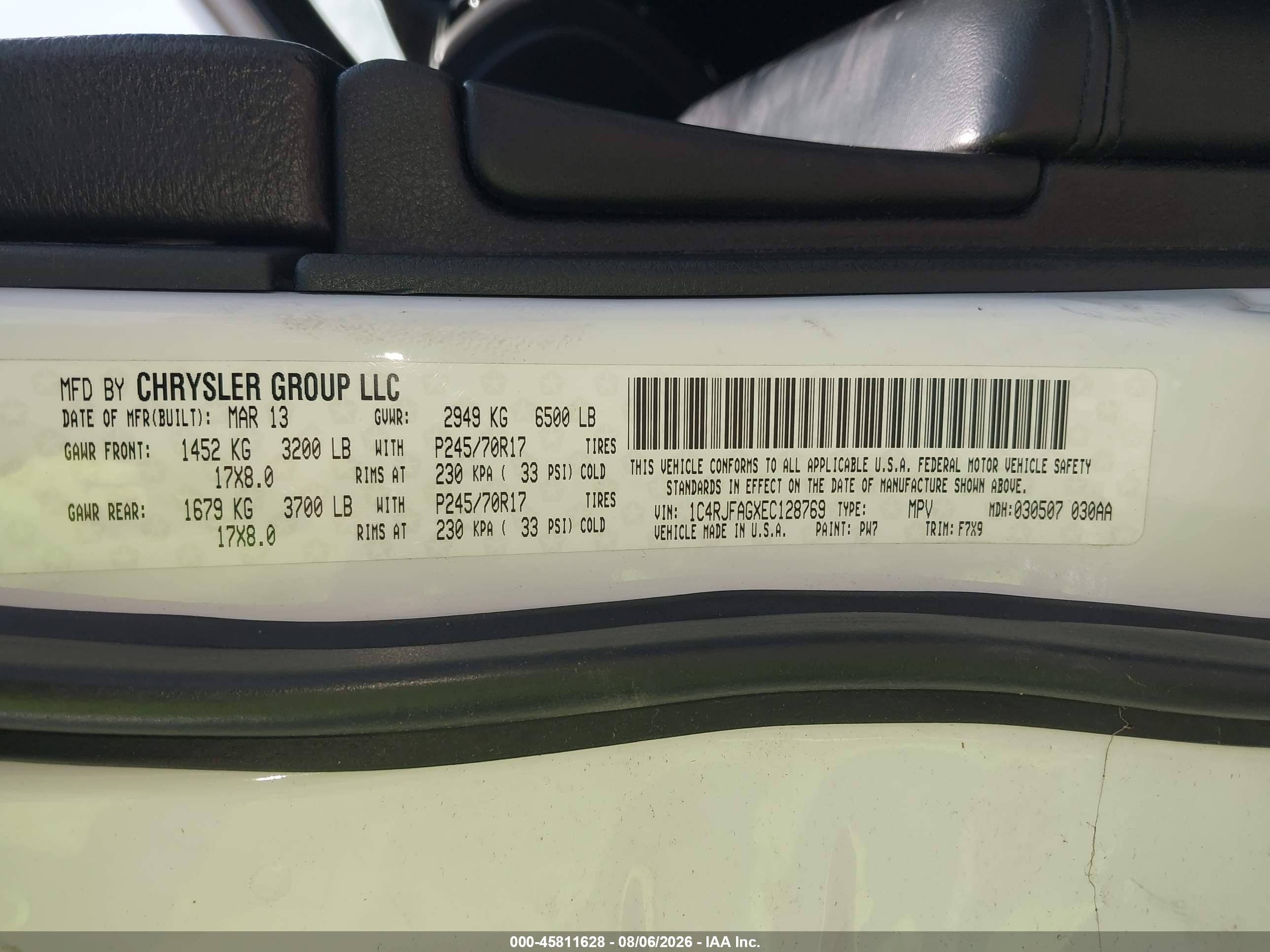2014 Jeep Grand Cherokee Laredo Белый vin: 1C4RJFAGXEC128769