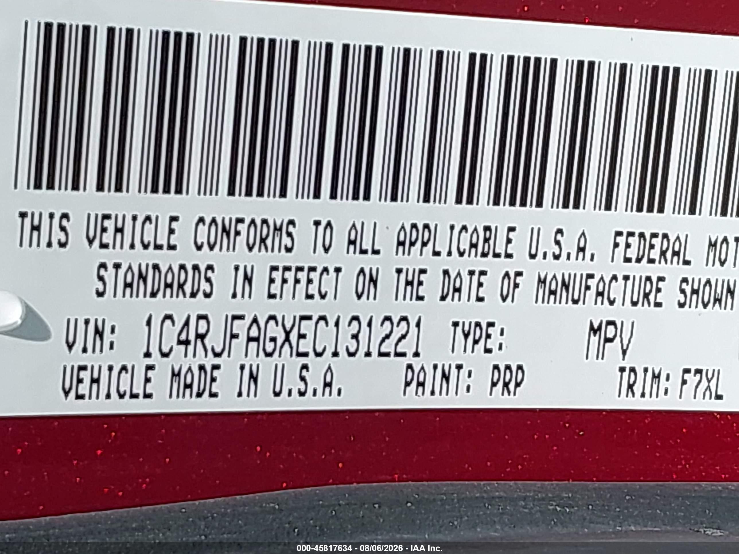2014 Jeep Grand Cherokee Laredo Red vin: 1C4RJFAGXEC131221