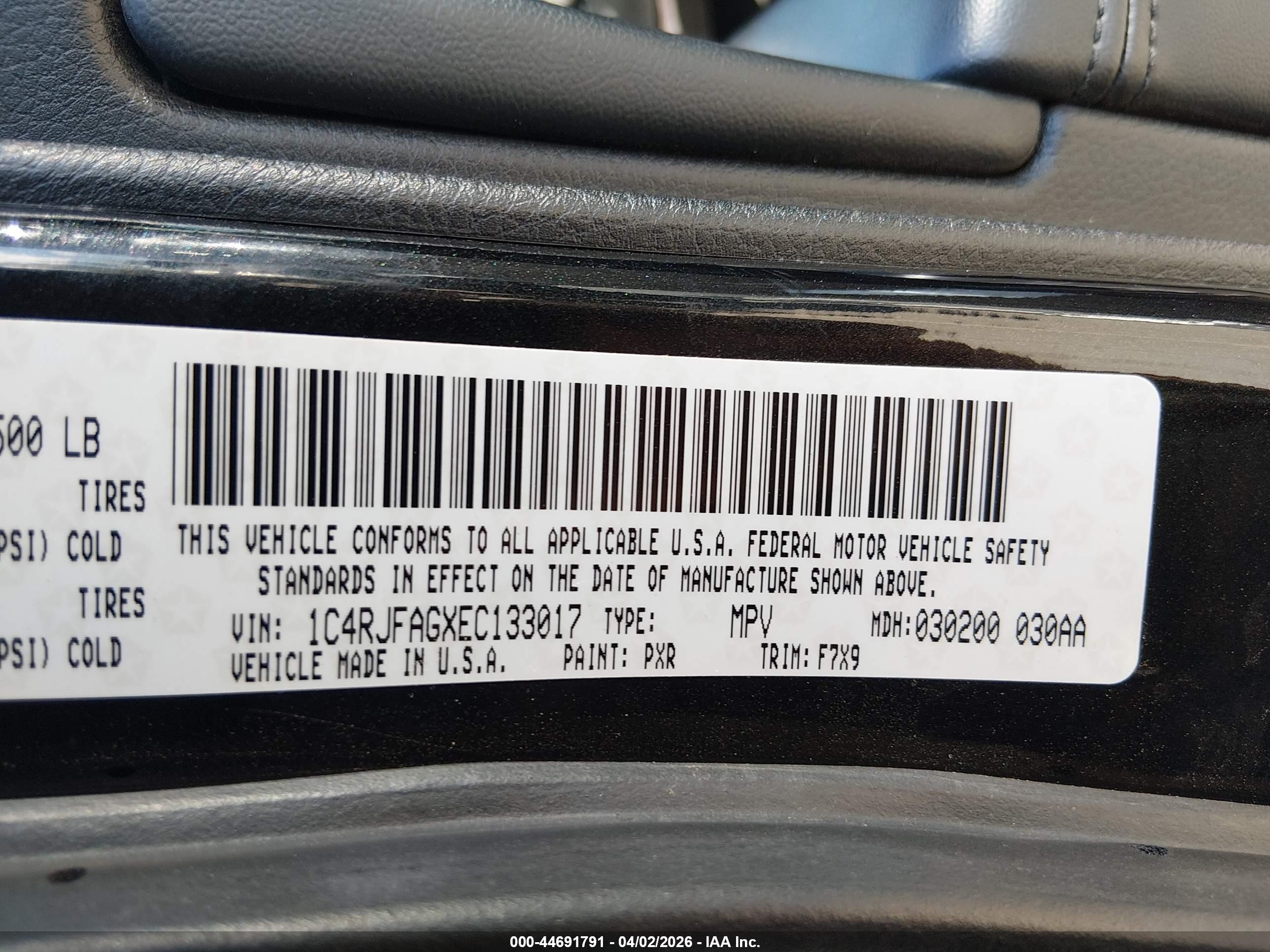 2014 Jeep Grand Cherokee Laredo Black vin: 1C4RJFAGXEC133017