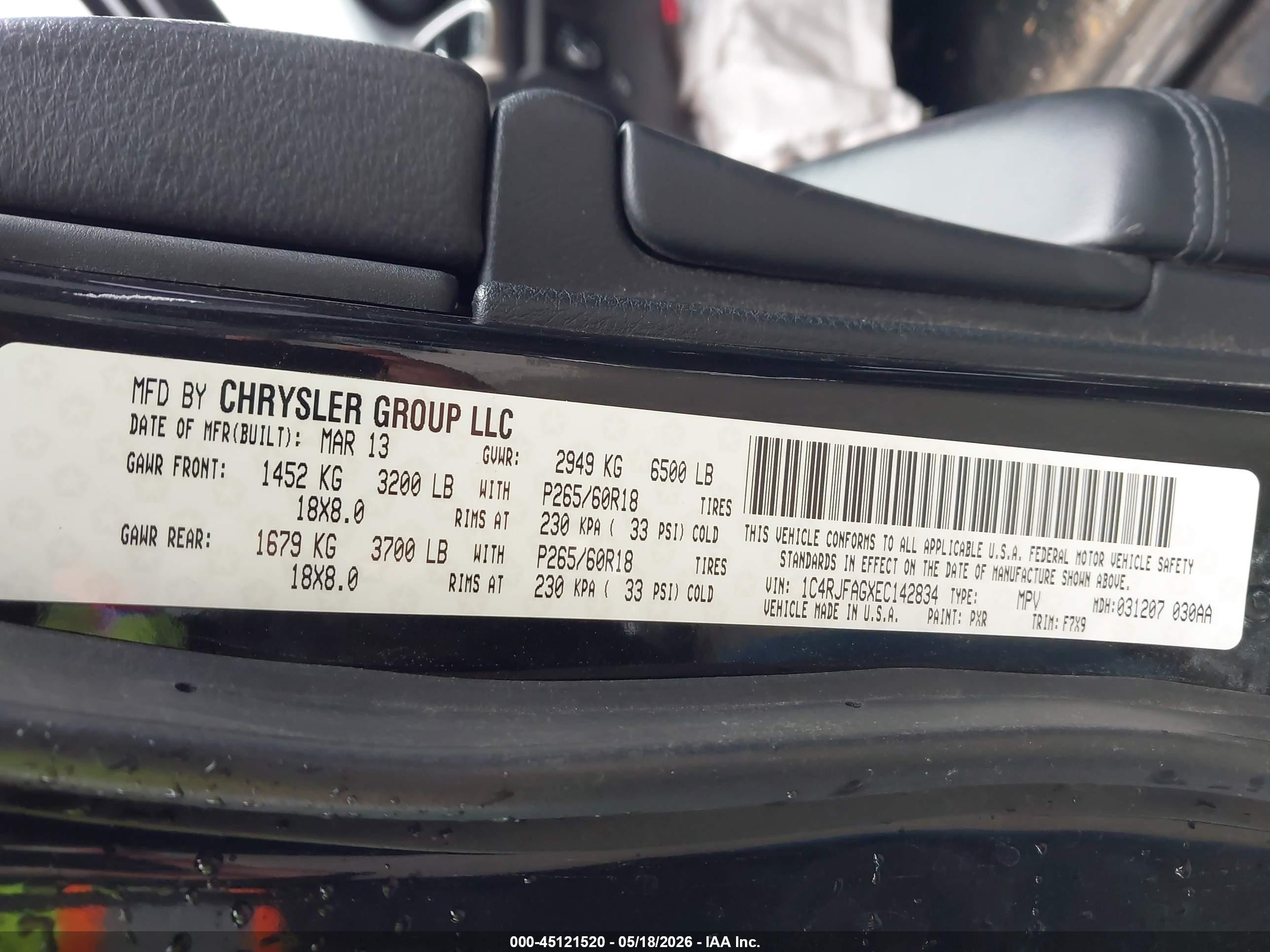 2014 Jeep Grand Cherokee Laredo Black vin: 1C4RJFAGXEC142834