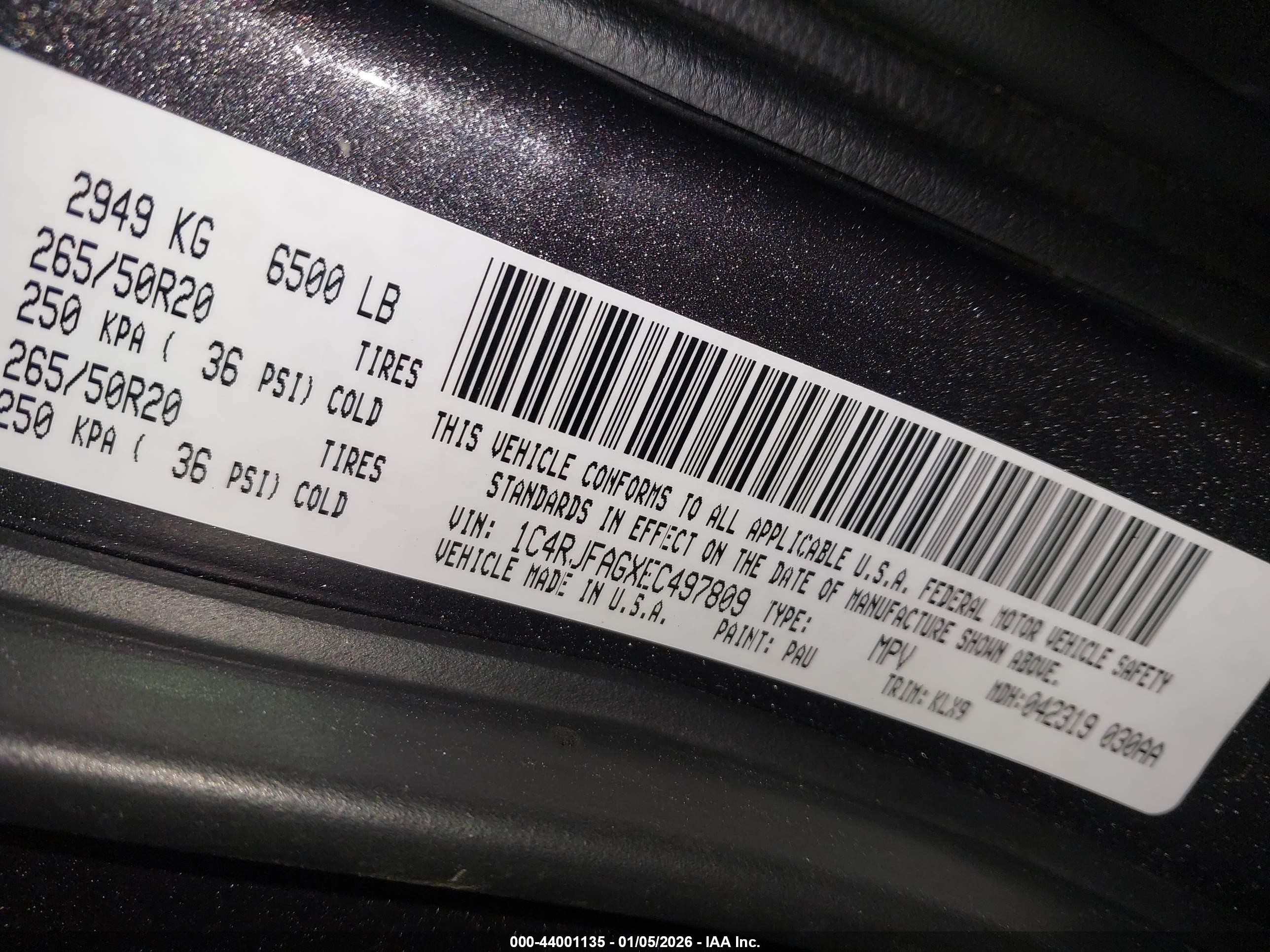2014 Jeep Grand Cherokee Altitude Серый vin: 1C4RJFAGXEC497809