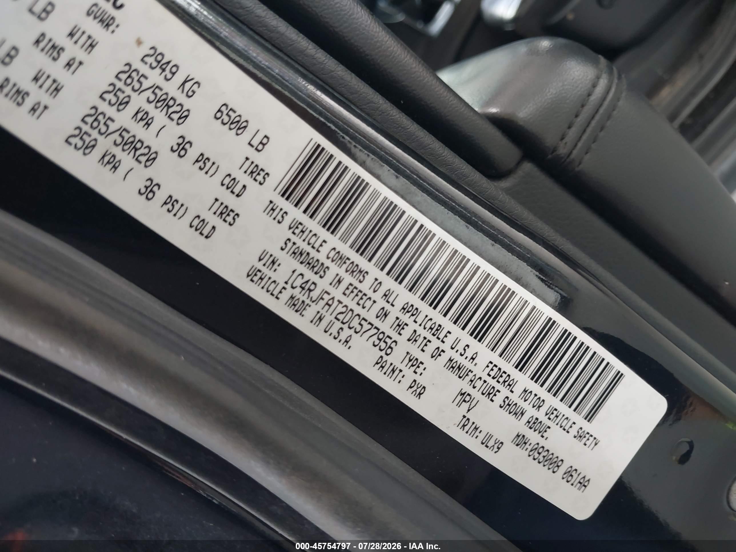 2013 Jeep Grand Cherokee Laredo Altitude Black vin: 1C4RJFAT2DC577956