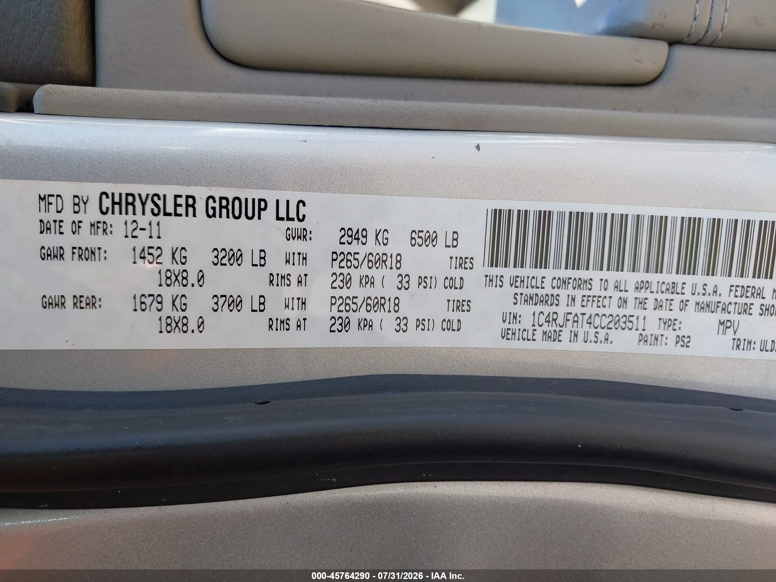2012 Jeep Grand Cherokee Laredo Silver vin: 1C4RJFAT4CC203511