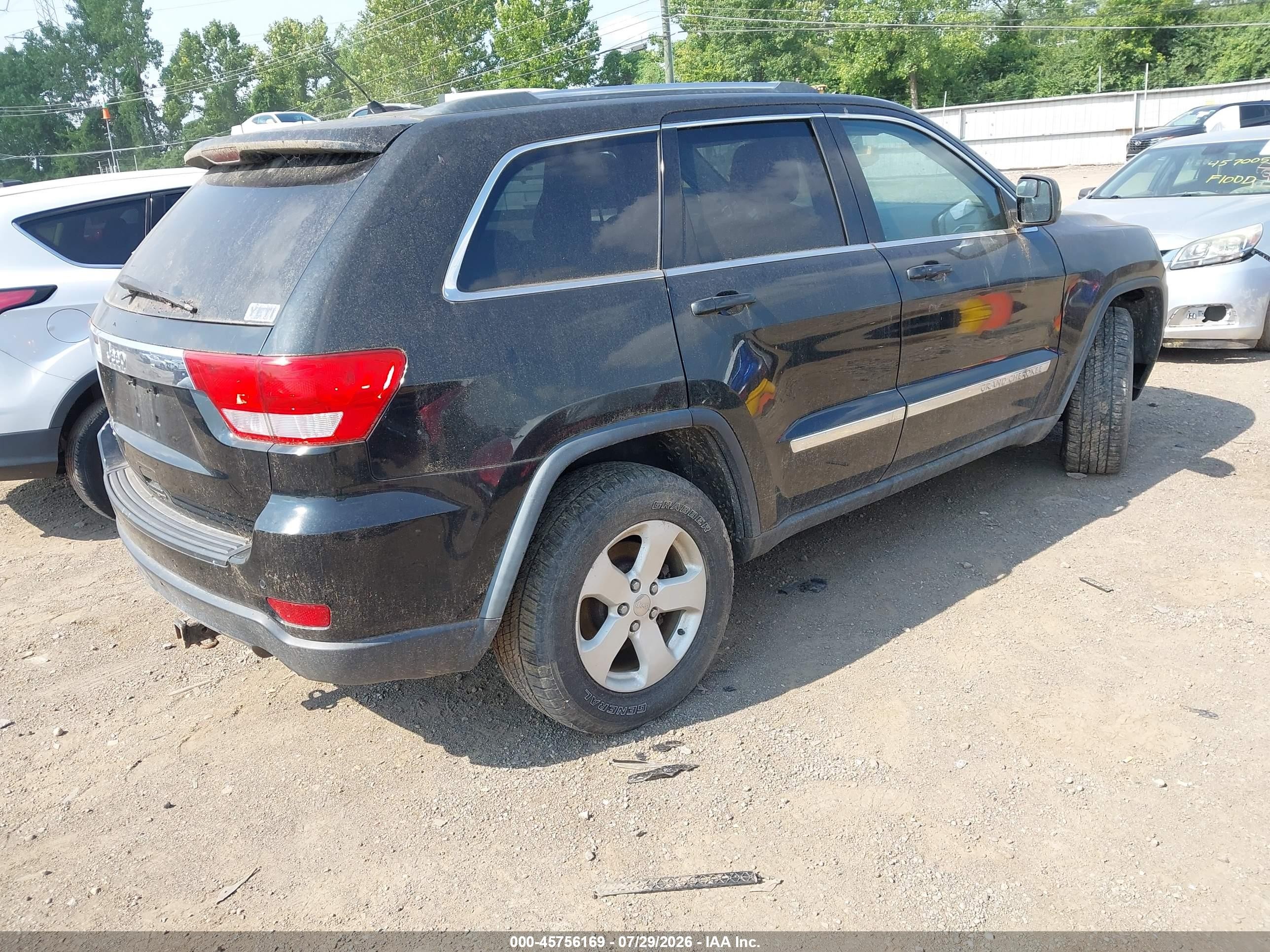 2012 Jeep Grand Cherokee Laredo Black vin: 1C4RJFAT5CC300748