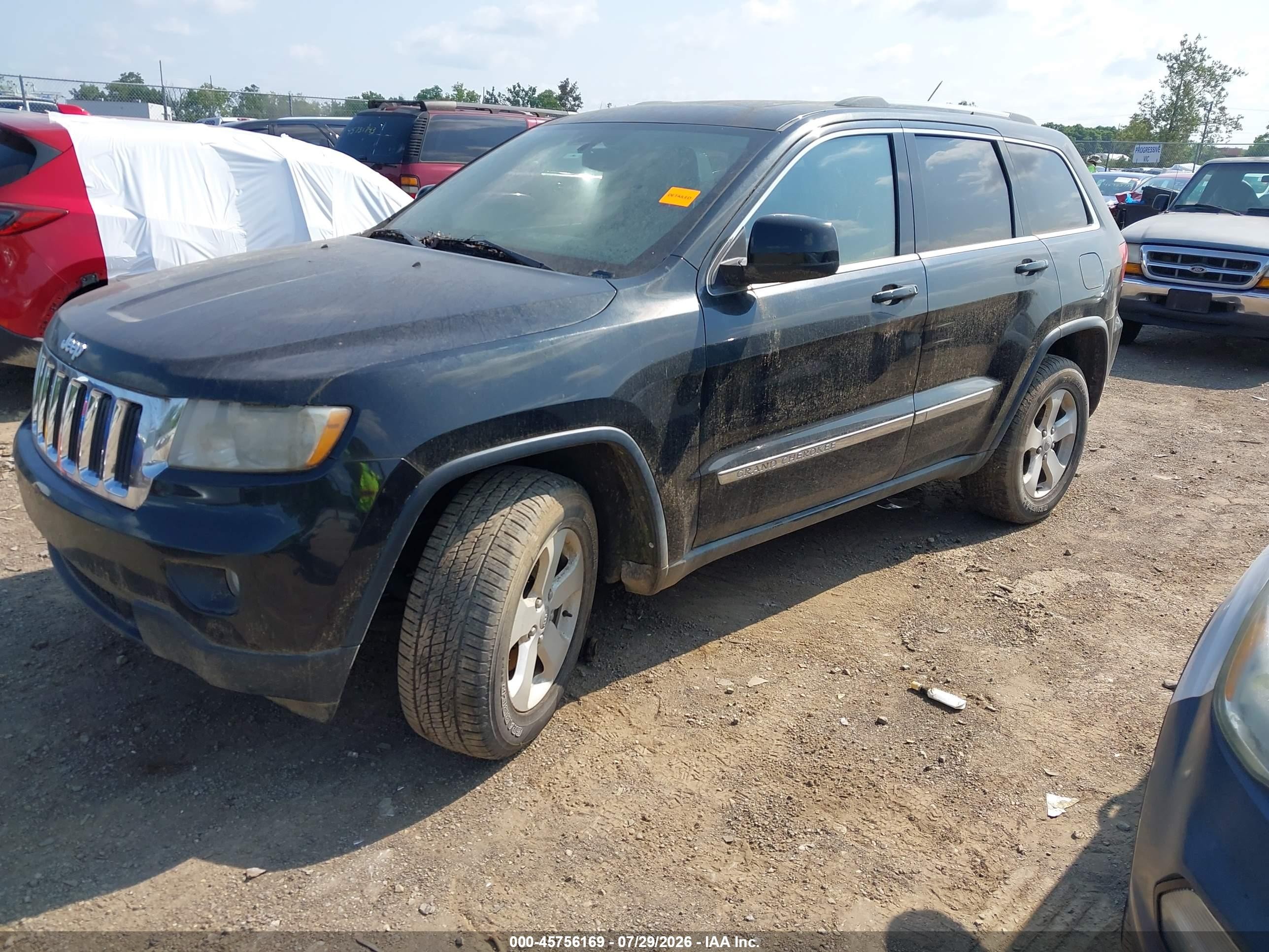 2012 Jeep Grand Cherokee Laredo Black vin: 1C4RJFAT5CC300748