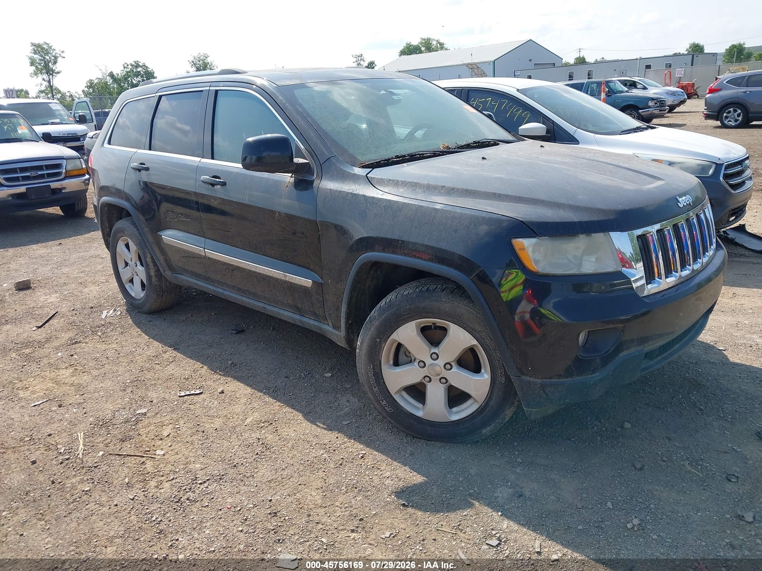 2012 Jeep Grand Cherokee Laredo Black vin: 1C4RJFAT5CC300748