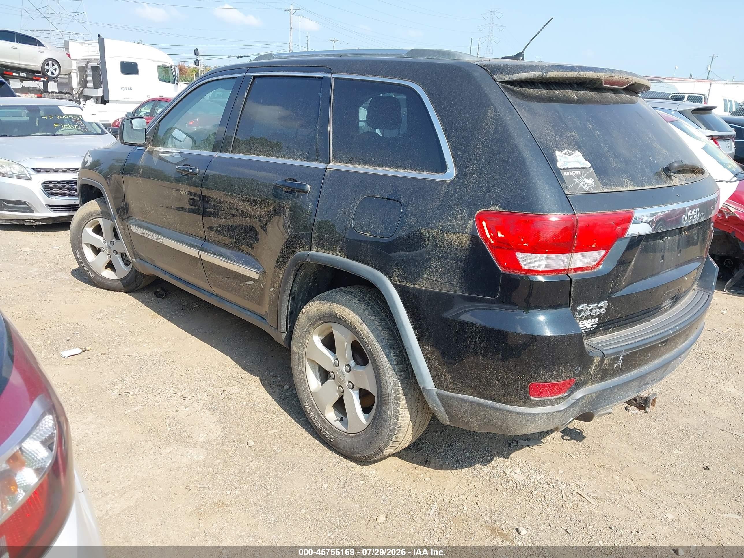 2012 Jeep Grand Cherokee Laredo Black vin: 1C4RJFAT5CC300748
