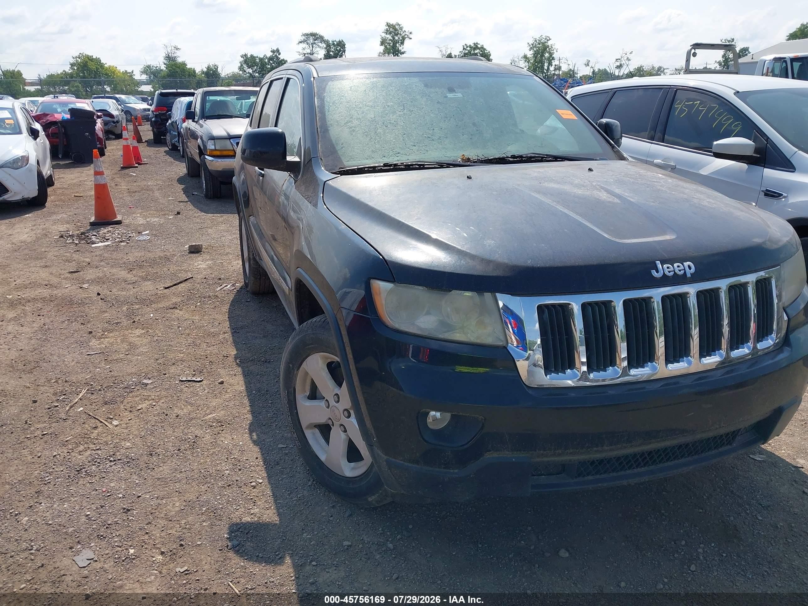 2012 Jeep Grand Cherokee Laredo Black vin: 1C4RJFAT5CC300748