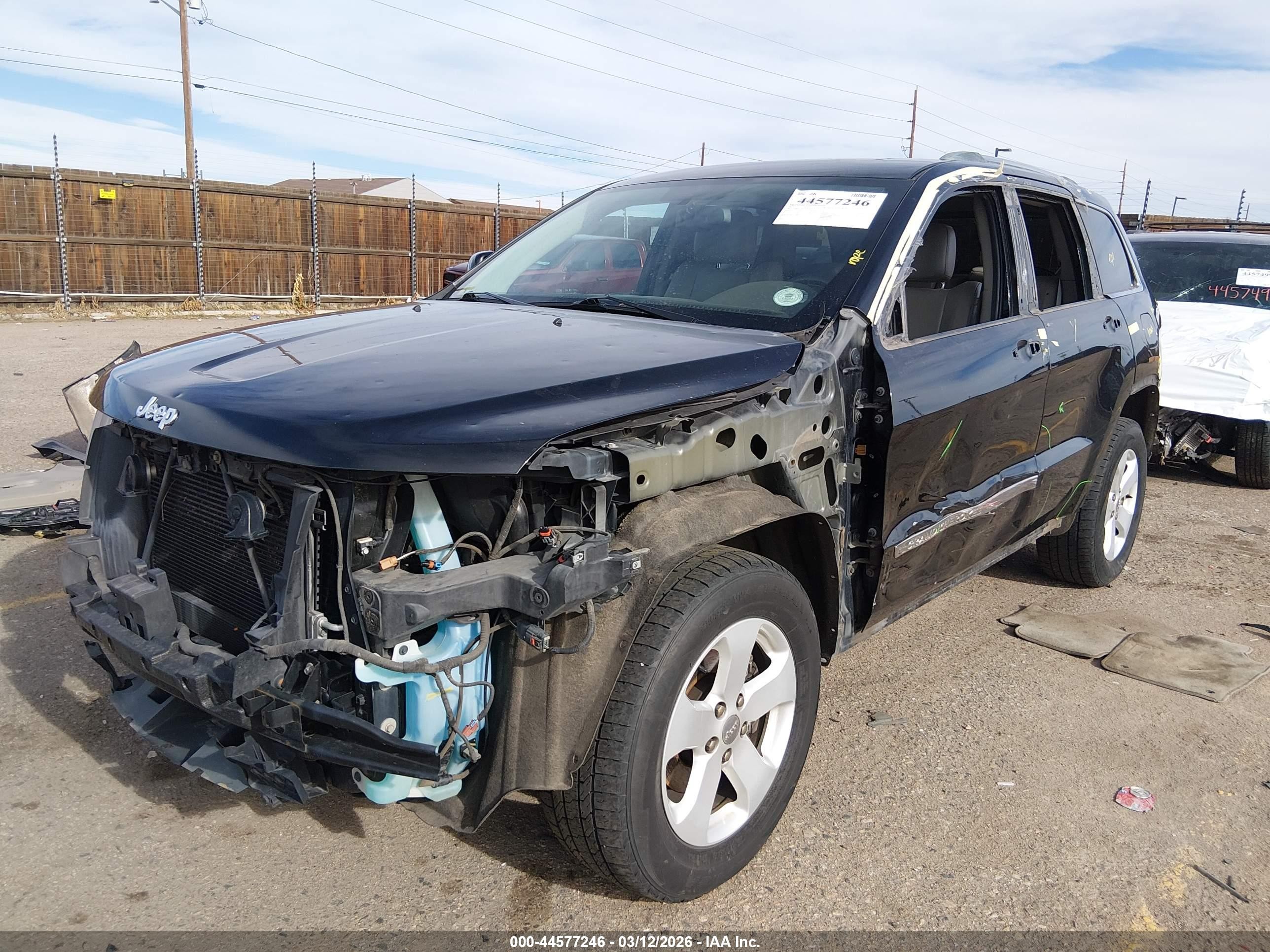 2012 Jeep Grand Cherokee Laredo Black vin: 1C4RJFAT8CC203785