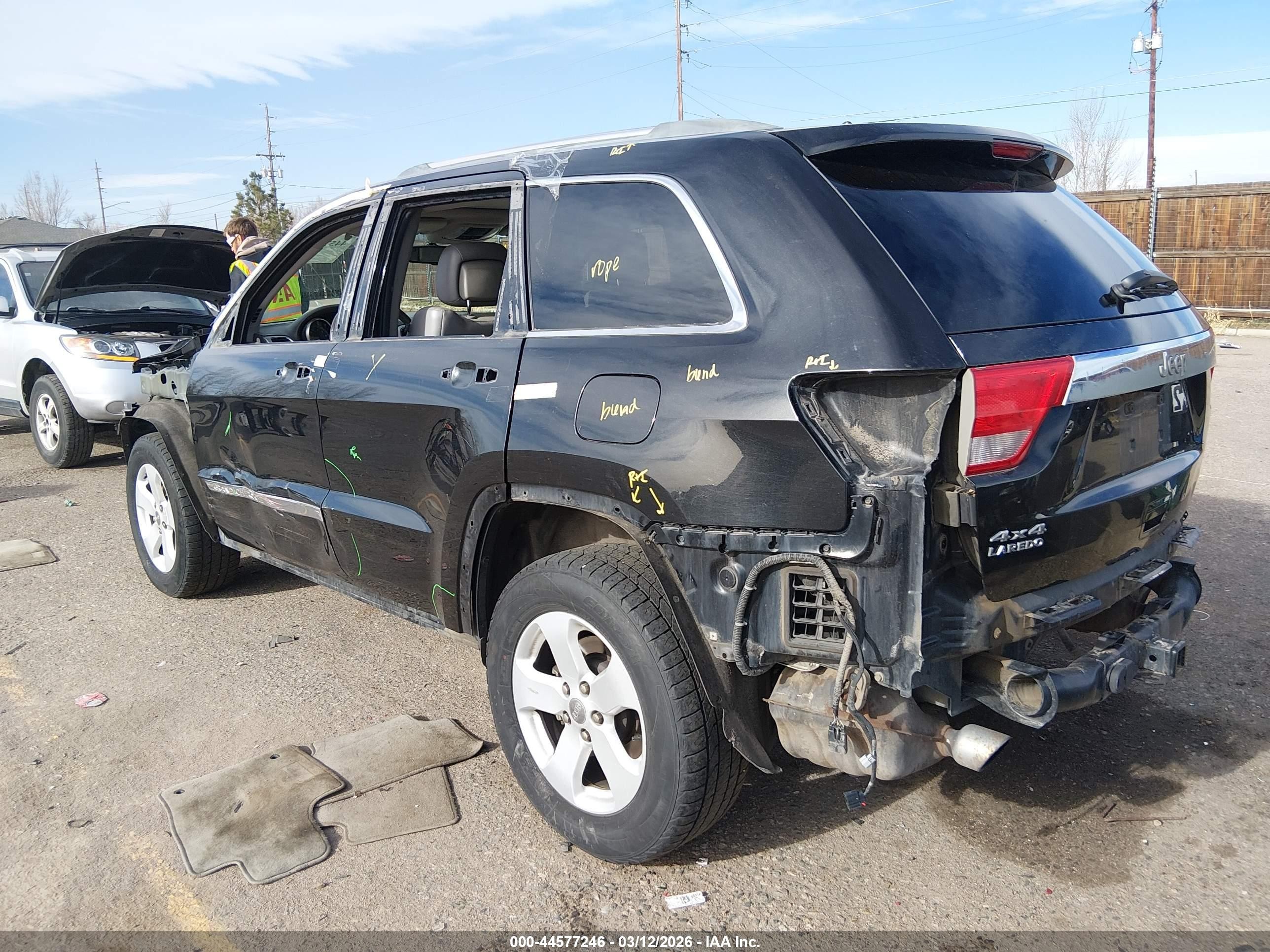2012 Jeep Grand Cherokee Laredo Black vin: 1C4RJFAT8CC203785