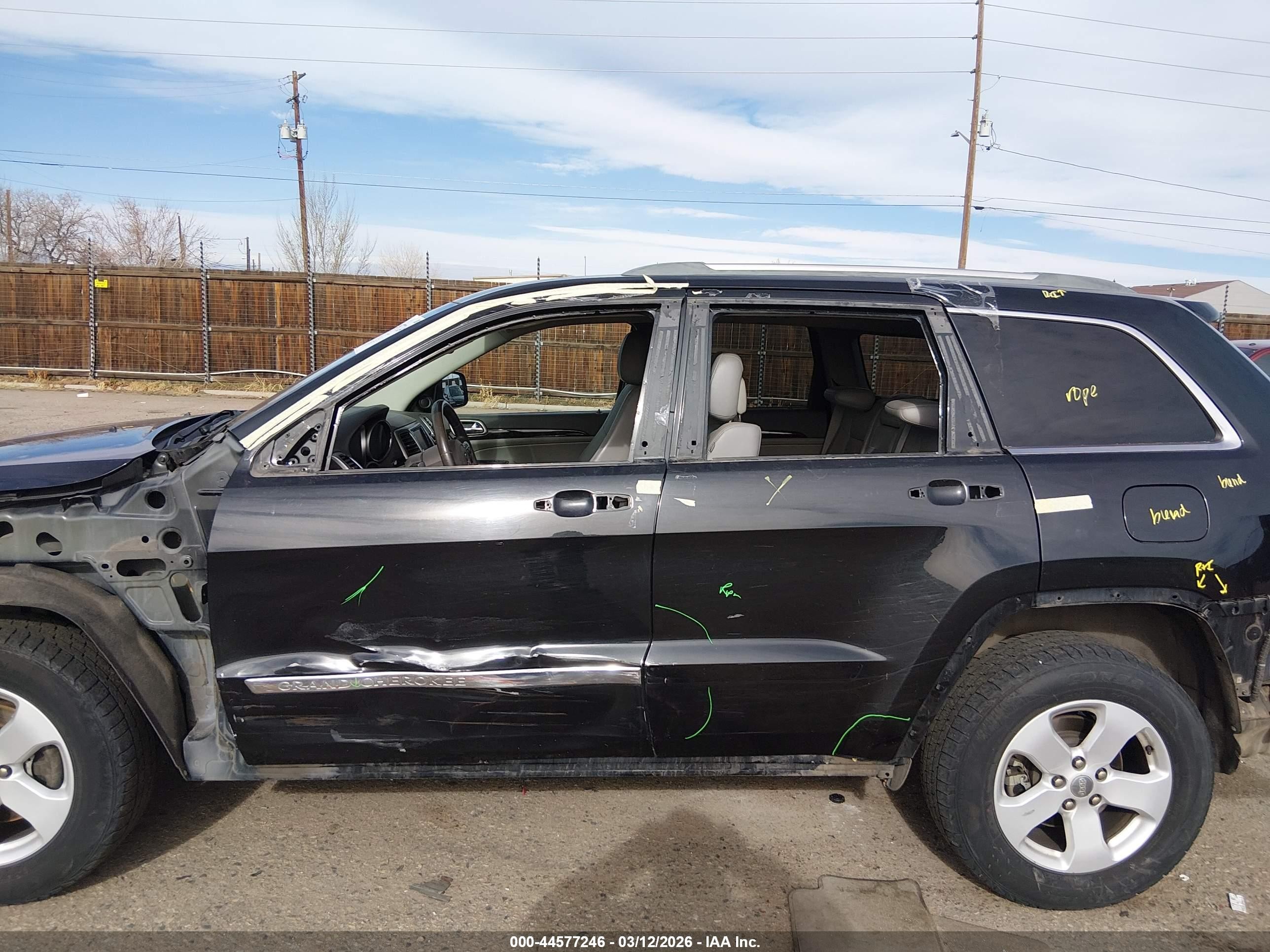 2012 Jeep Grand Cherokee Laredo Black vin: 1C4RJFAT8CC203785