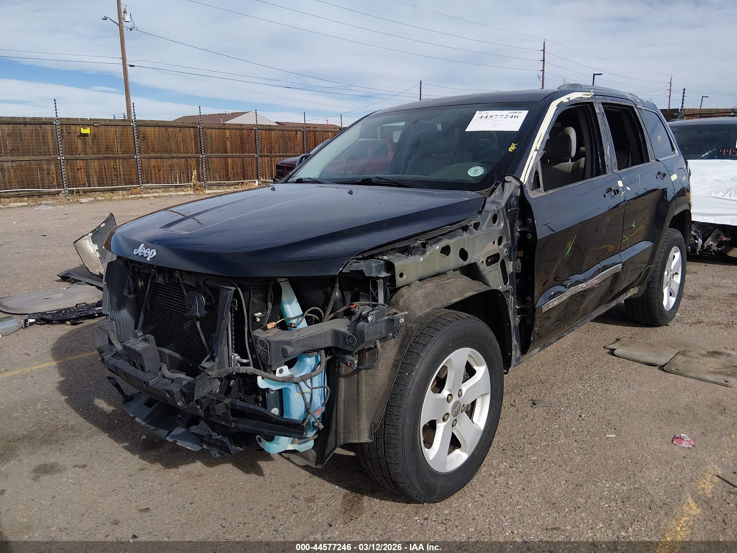 2012 Jeep Grand Cherokee Laredo Черный vin: 1C4RJFAT8CC203785