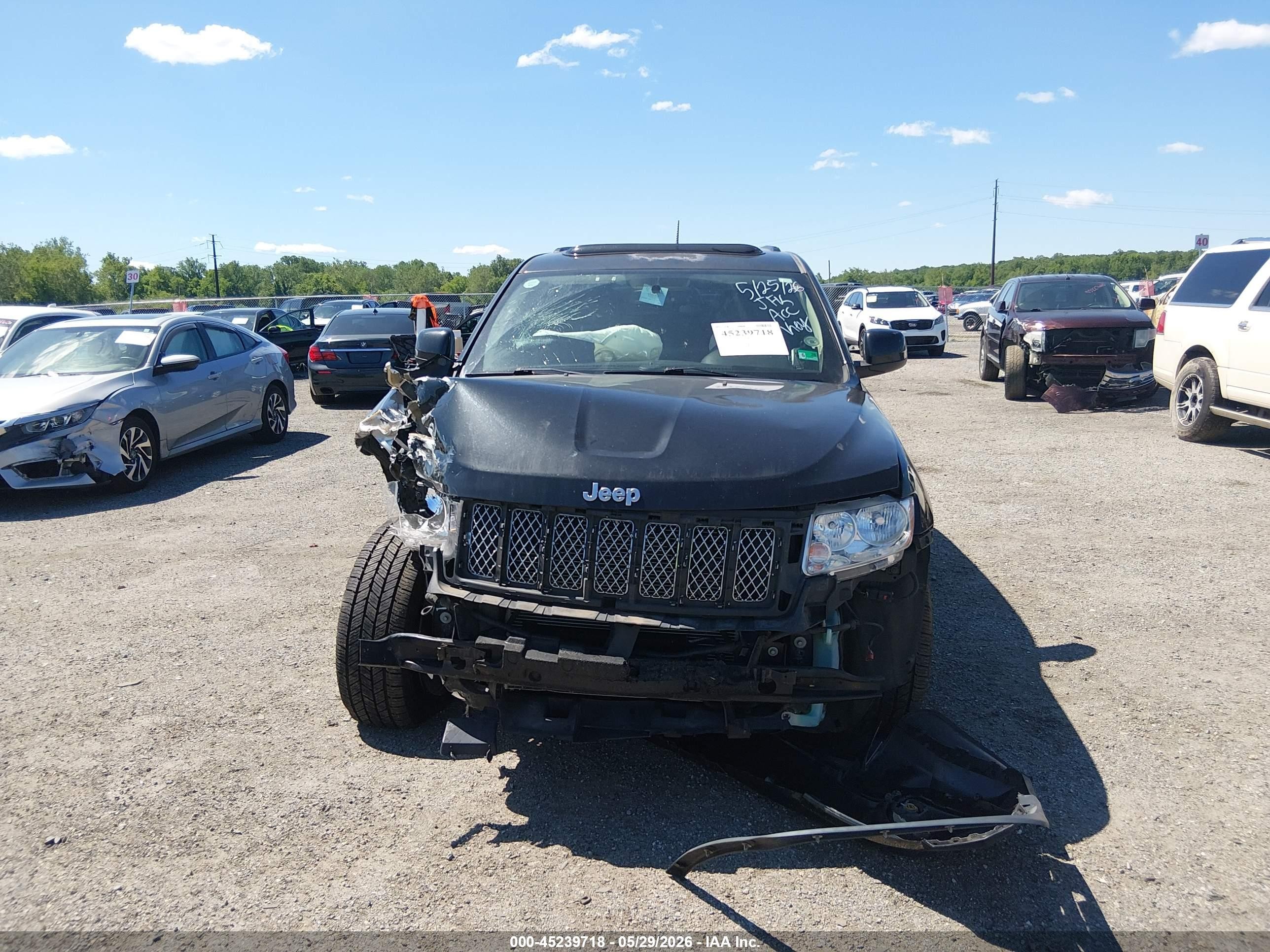 2012 Jeep Grand Cherokee Laredo Black vin: 1C4RJFAT9CC335079