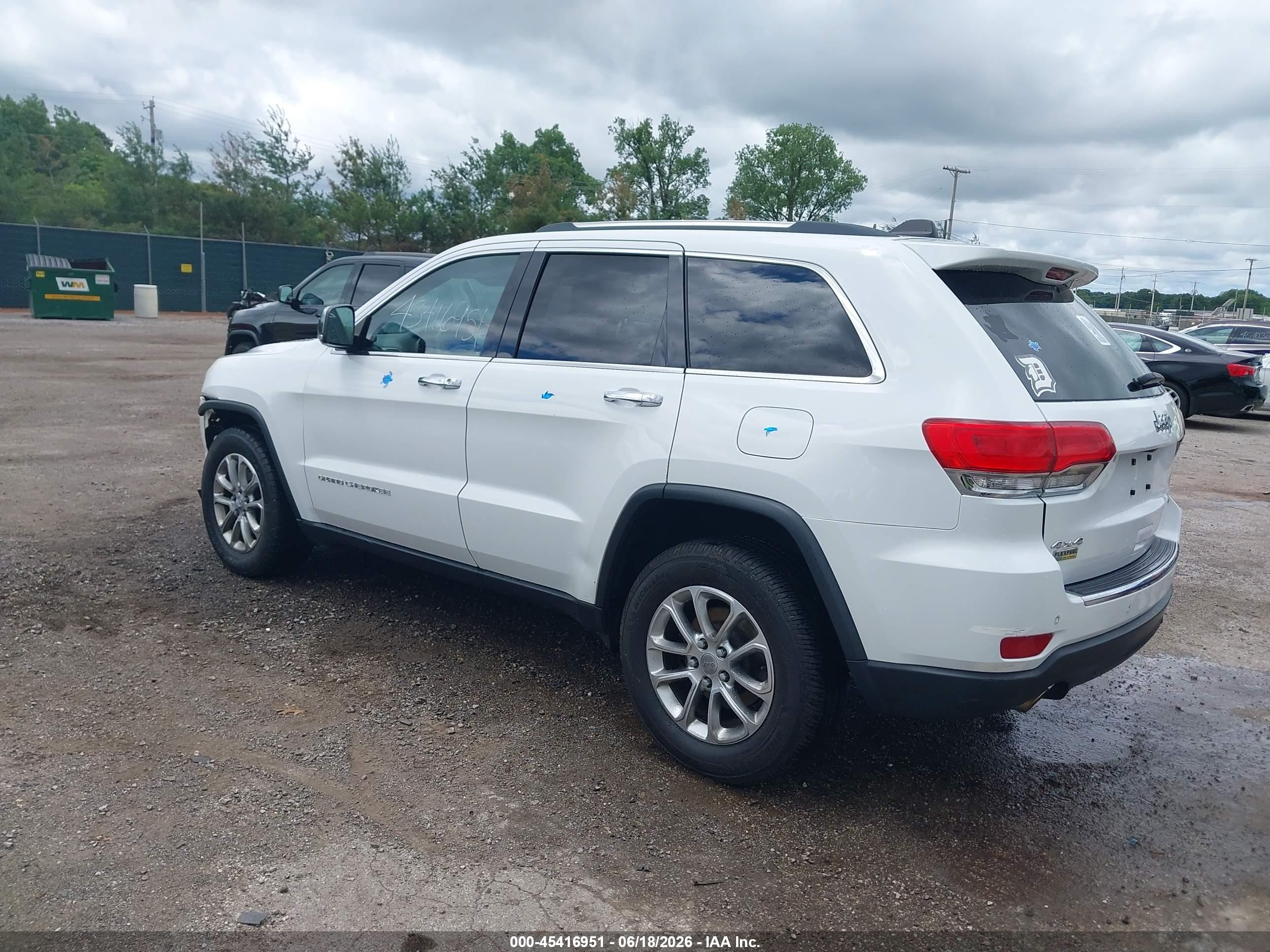 2014 Jeep Grand Cherokee Limited White vin: 1C4RJFBG0EC153548