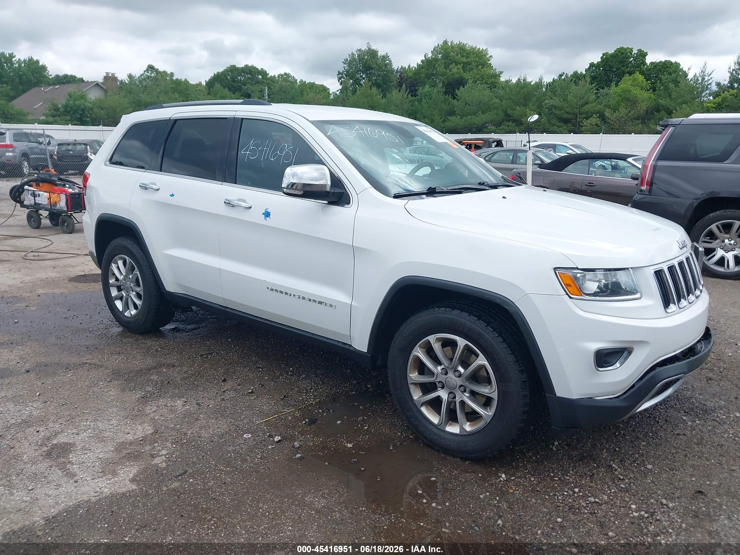 2014 Jeep Grand Cherokee Limited White vin: 1C4RJFBG0EC153548