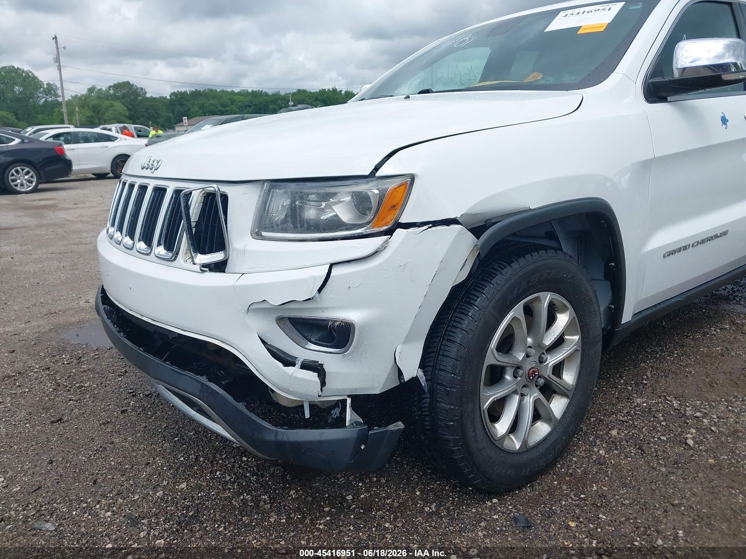 2014 Jeep Grand Cherokee Limited White vin: 1C4RJFBG0EC153548