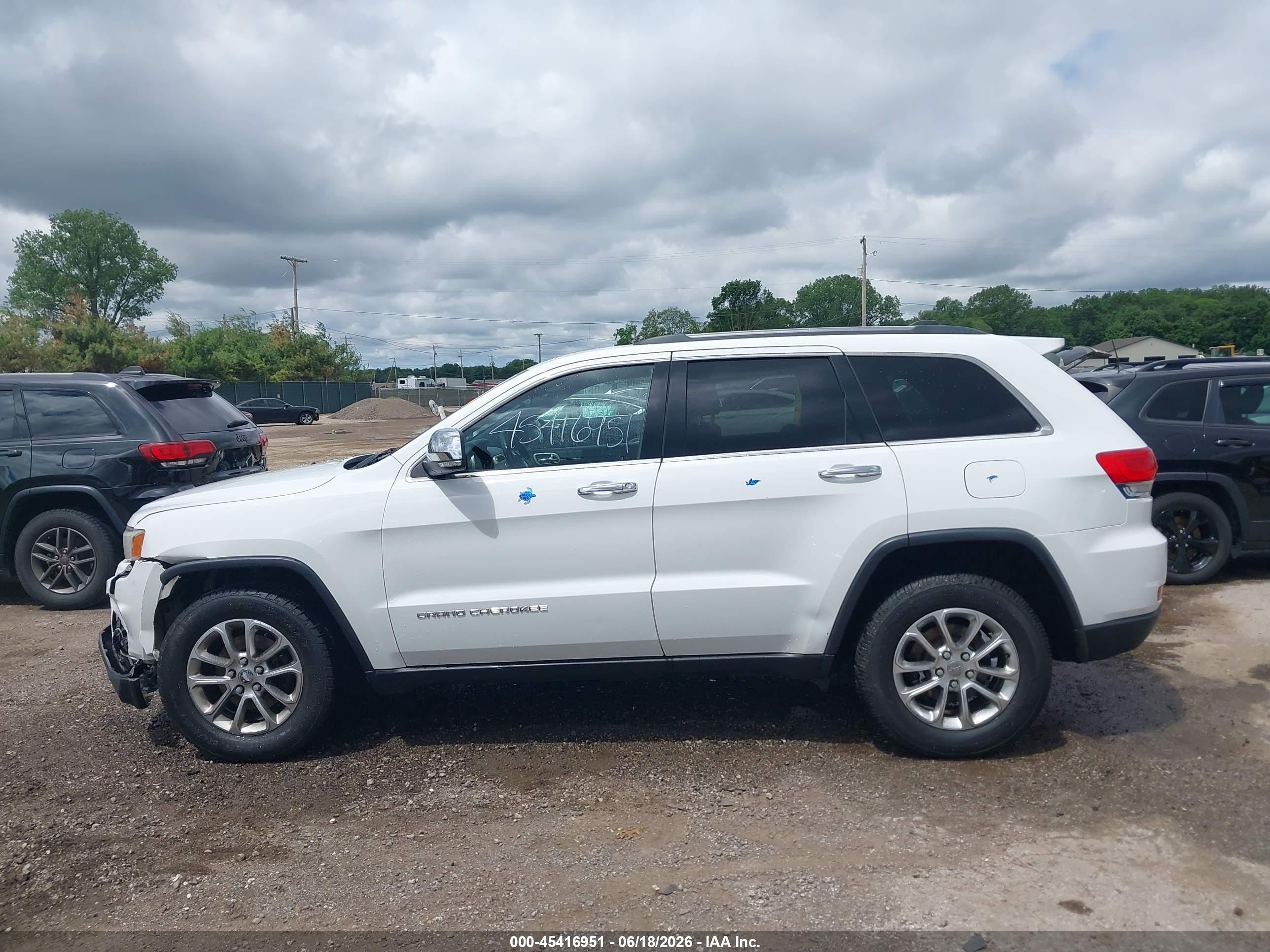2014 Jeep Grand Cherokee Limited White vin: 1C4RJFBG0EC153548