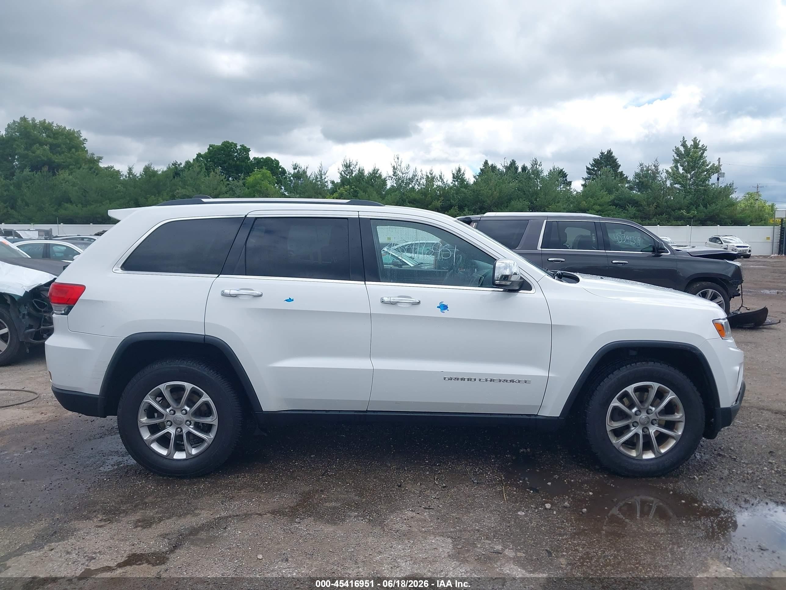 2014 Jeep Grand Cherokee Limited White vin: 1C4RJFBG0EC153548