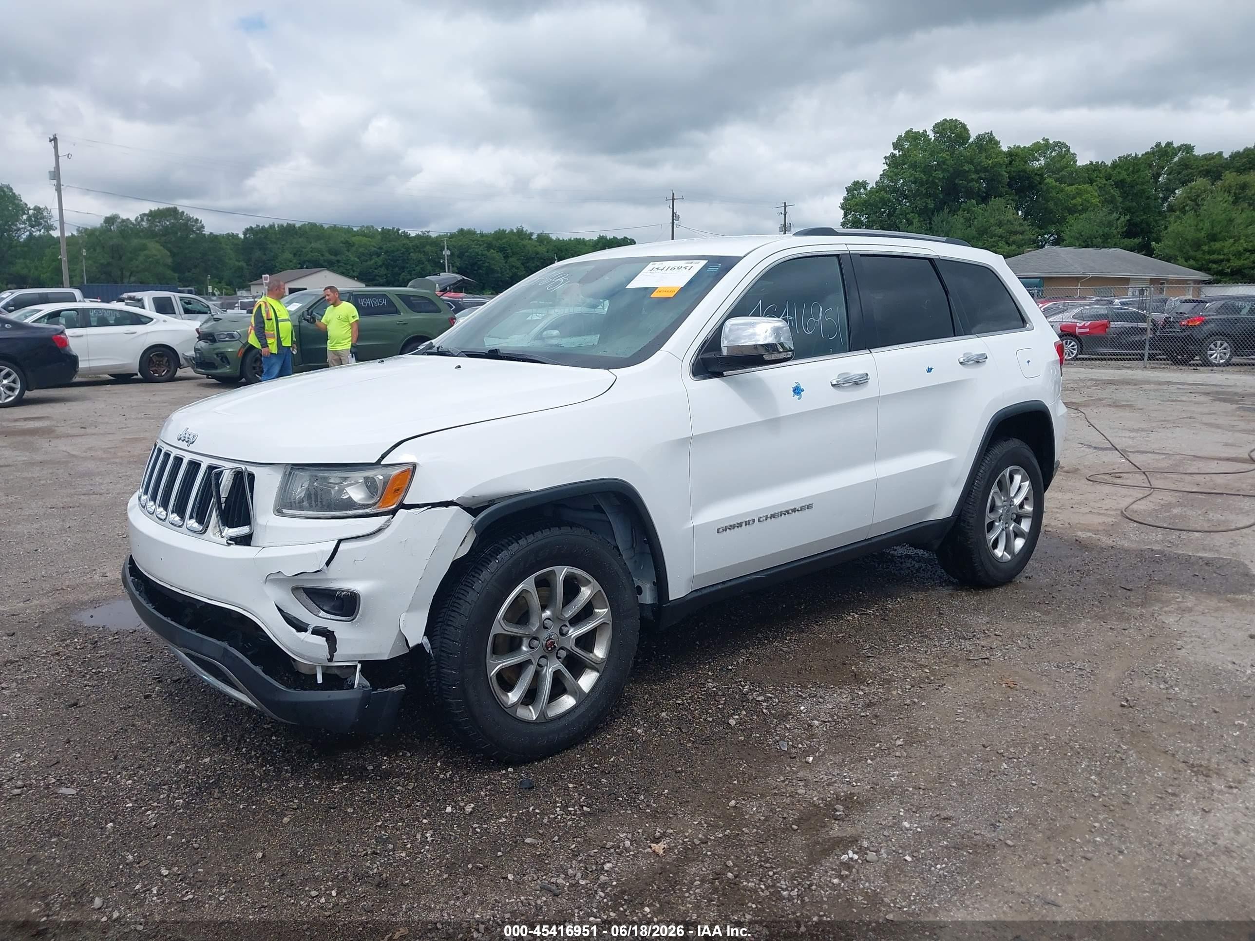 2014 Jeep Grand Cherokee Limited White vin: 1C4RJFBG0EC153548