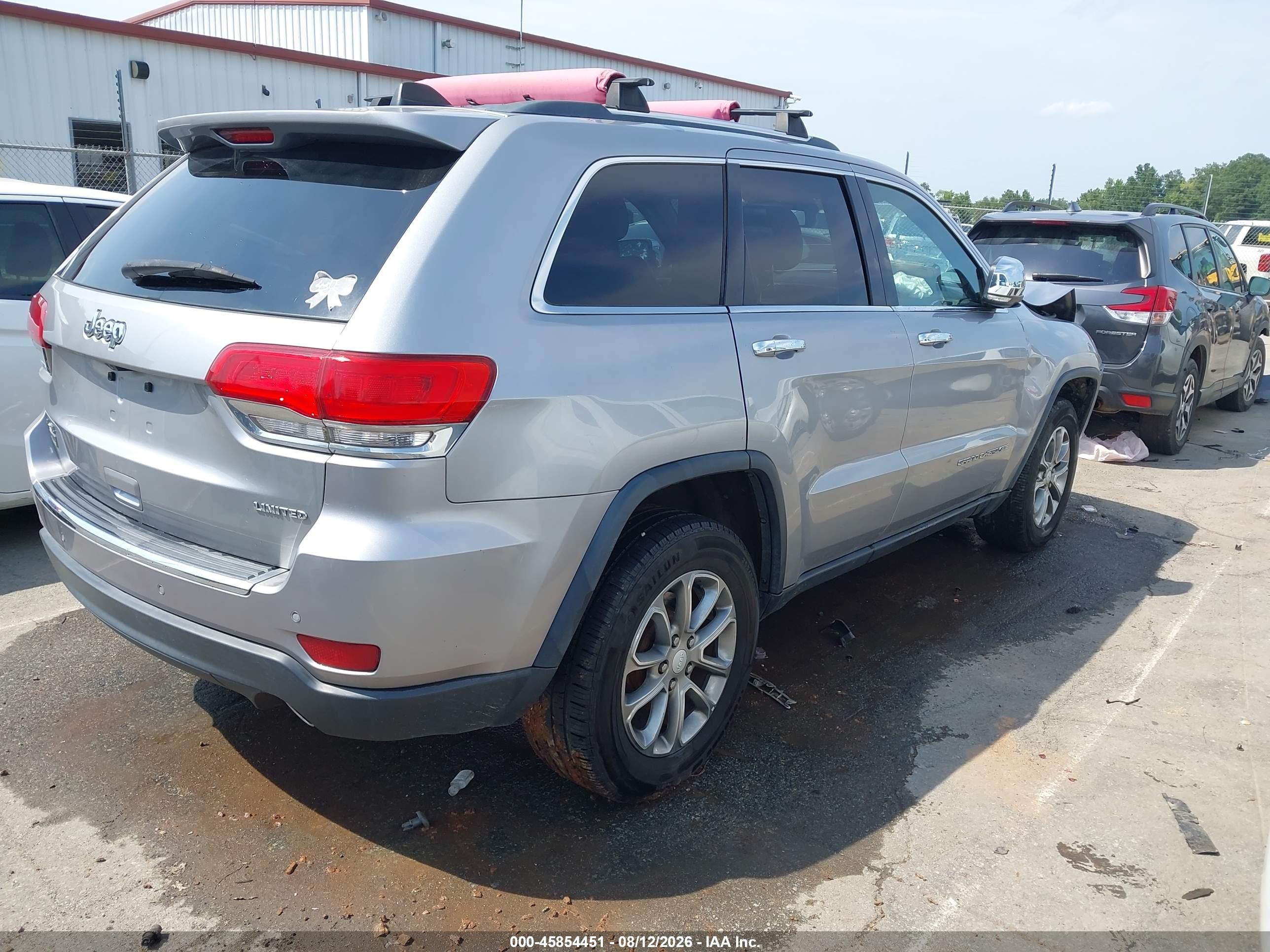 2014 Jeep Grand Cherokee Limited Silver vin: 1C4RJFBG0EC288058