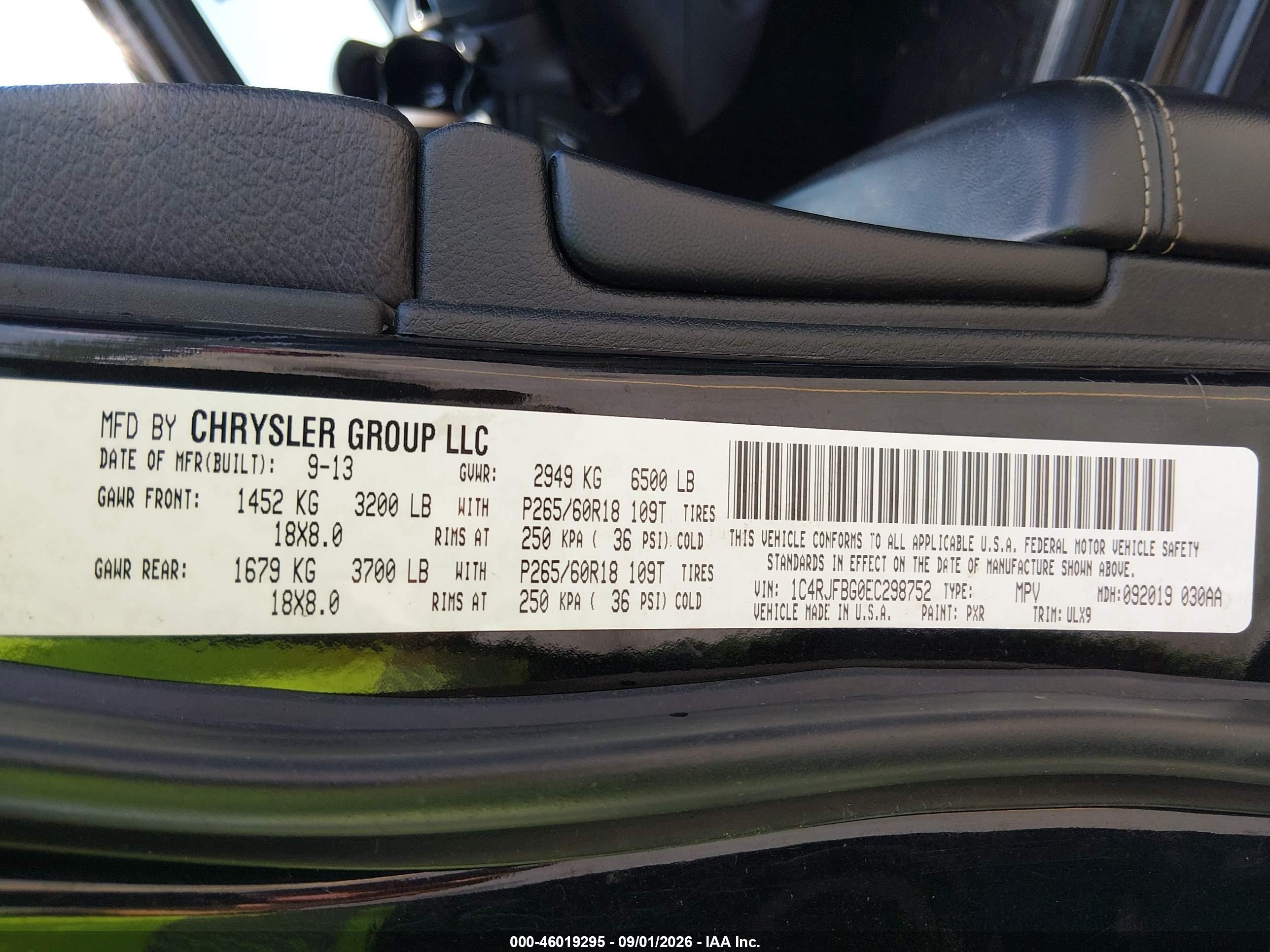 2014 Jeep Grand Cherokee Limited Black vin: 1C4RJFBG0EC298752