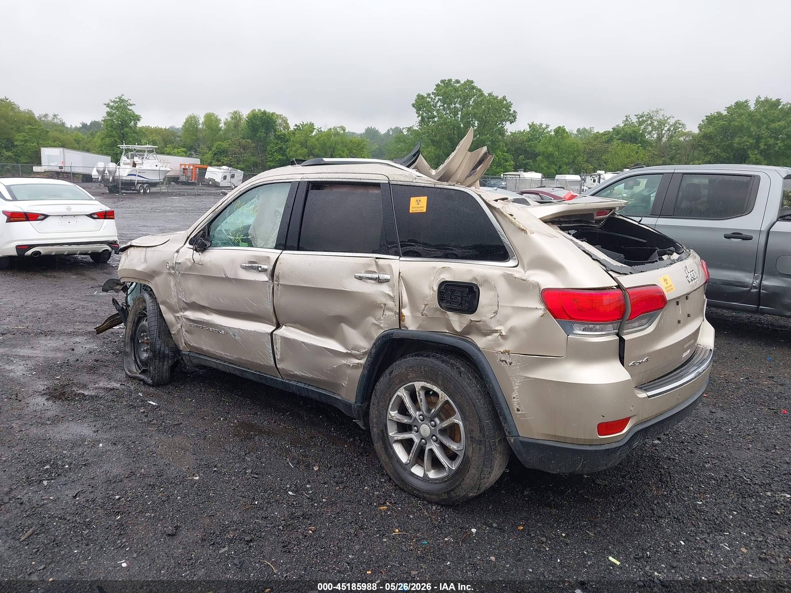 2014 Jeep Grand Cherokee Limited Gold vin: 1C4RJFBG0EC427475