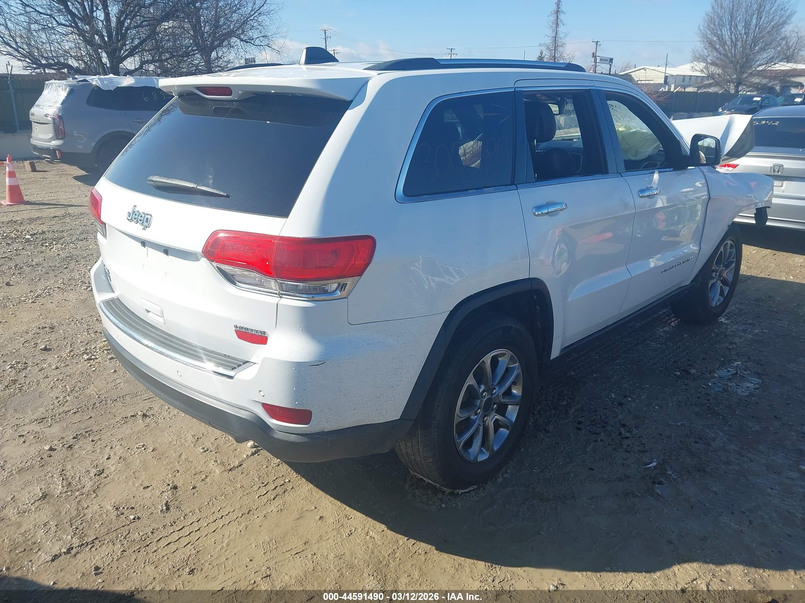 2014 Jeep Grand Cherokee Limited White vin: 1C4RJFBG0EC453221