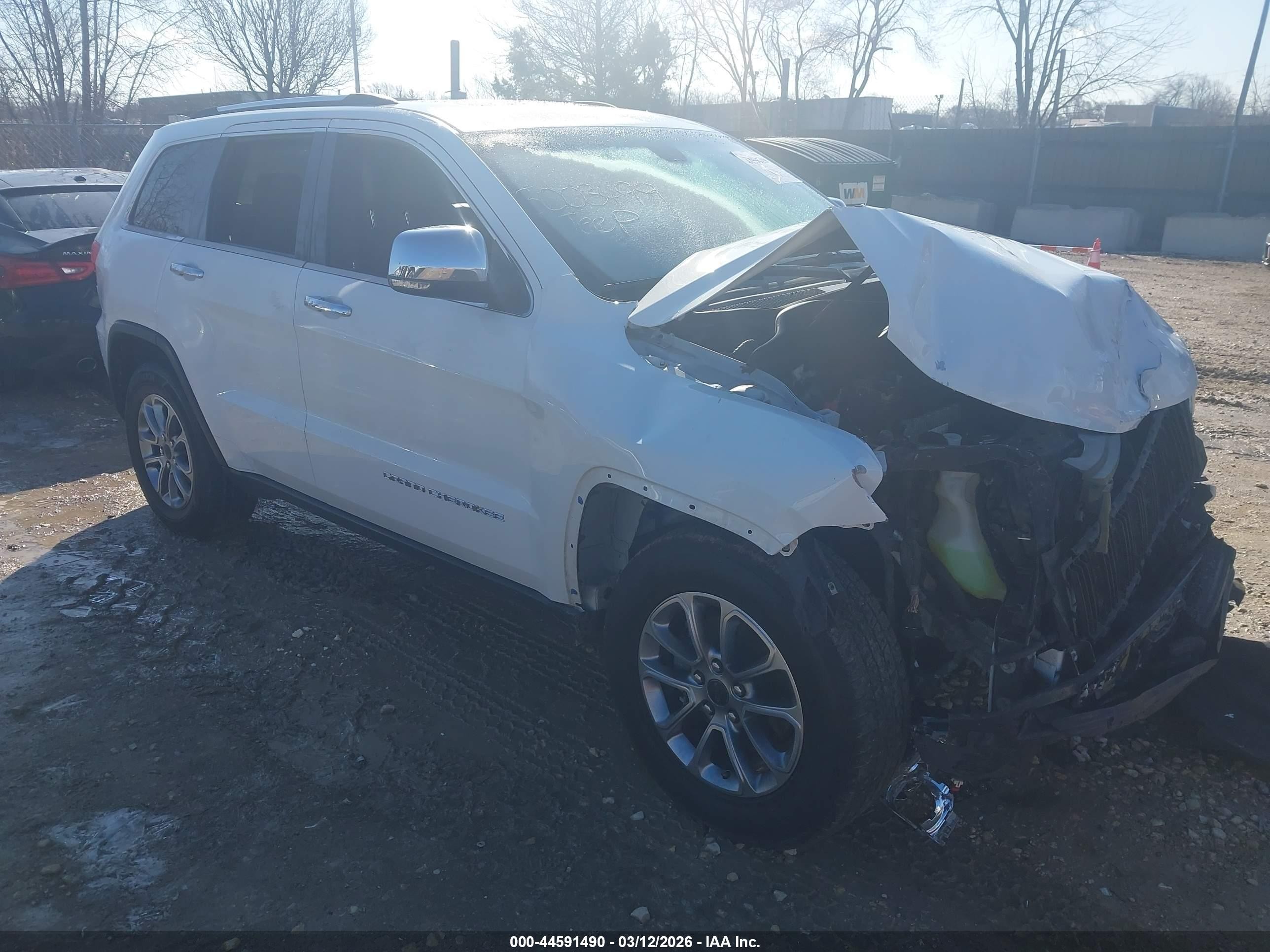 2014 Jeep Grand Cherokee Limited White vin: 1C4RJFBG0EC453221