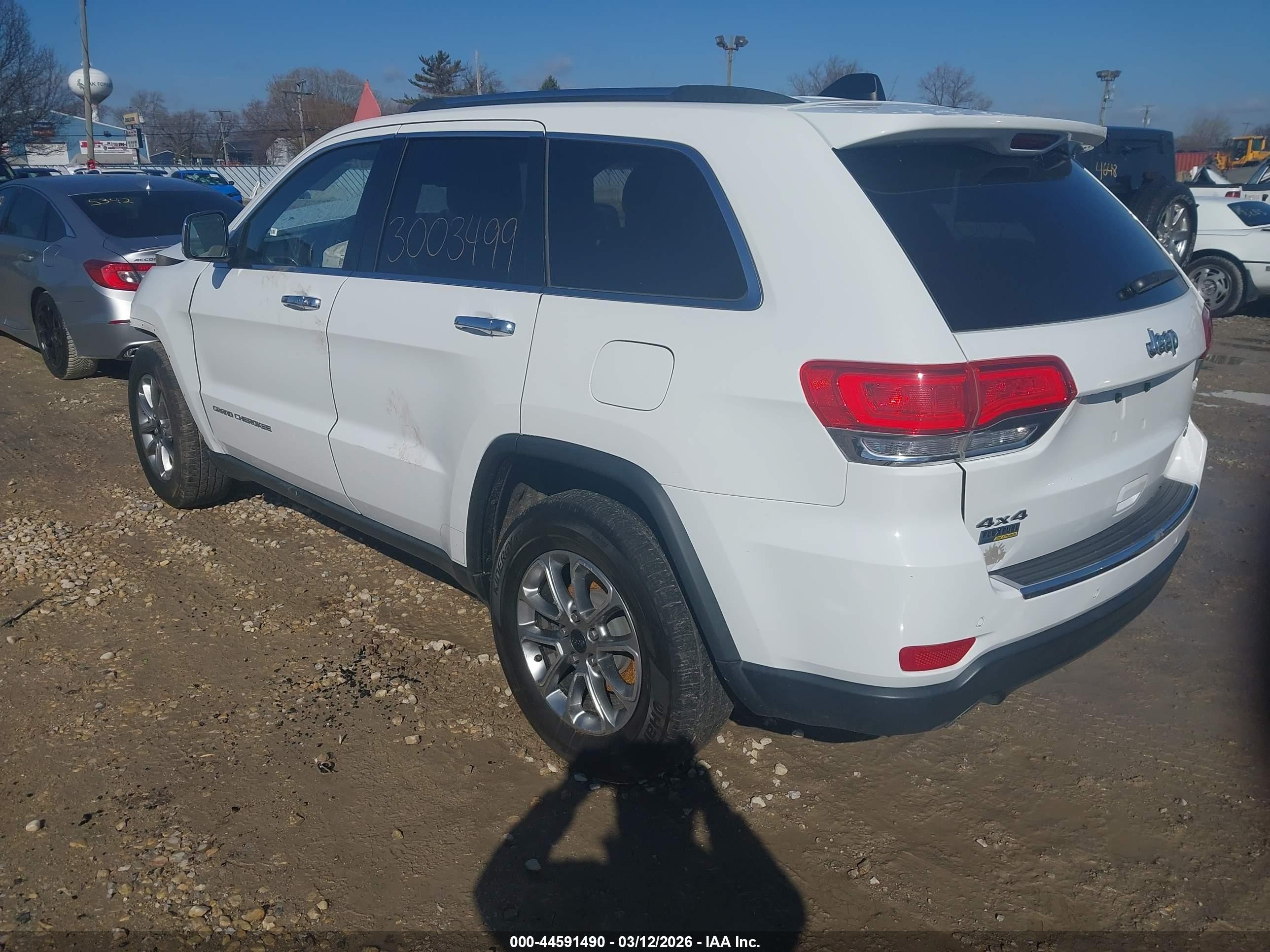 2014 Jeep Grand Cherokee Limited White vin: 1C4RJFBG0EC453221
