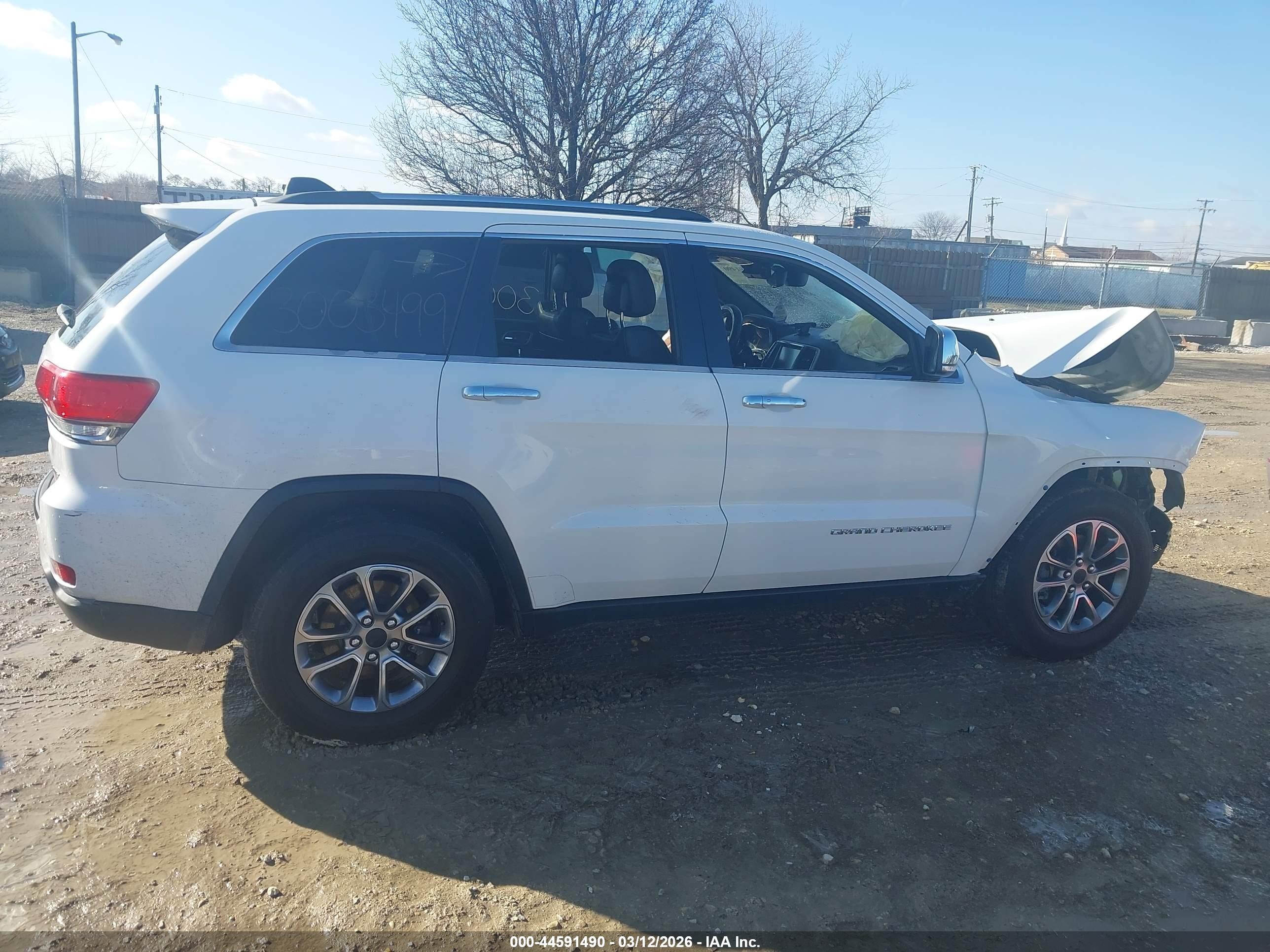 2014 Jeep Grand Cherokee Limited White vin: 1C4RJFBG0EC453221