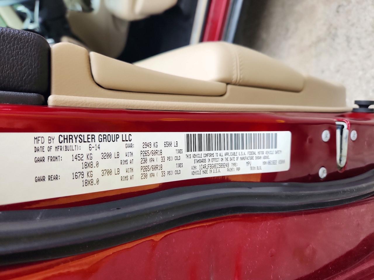 2014 Jeep Grand Cherokee Limited Burgundy vin: 1C4RJFBG0EC589249