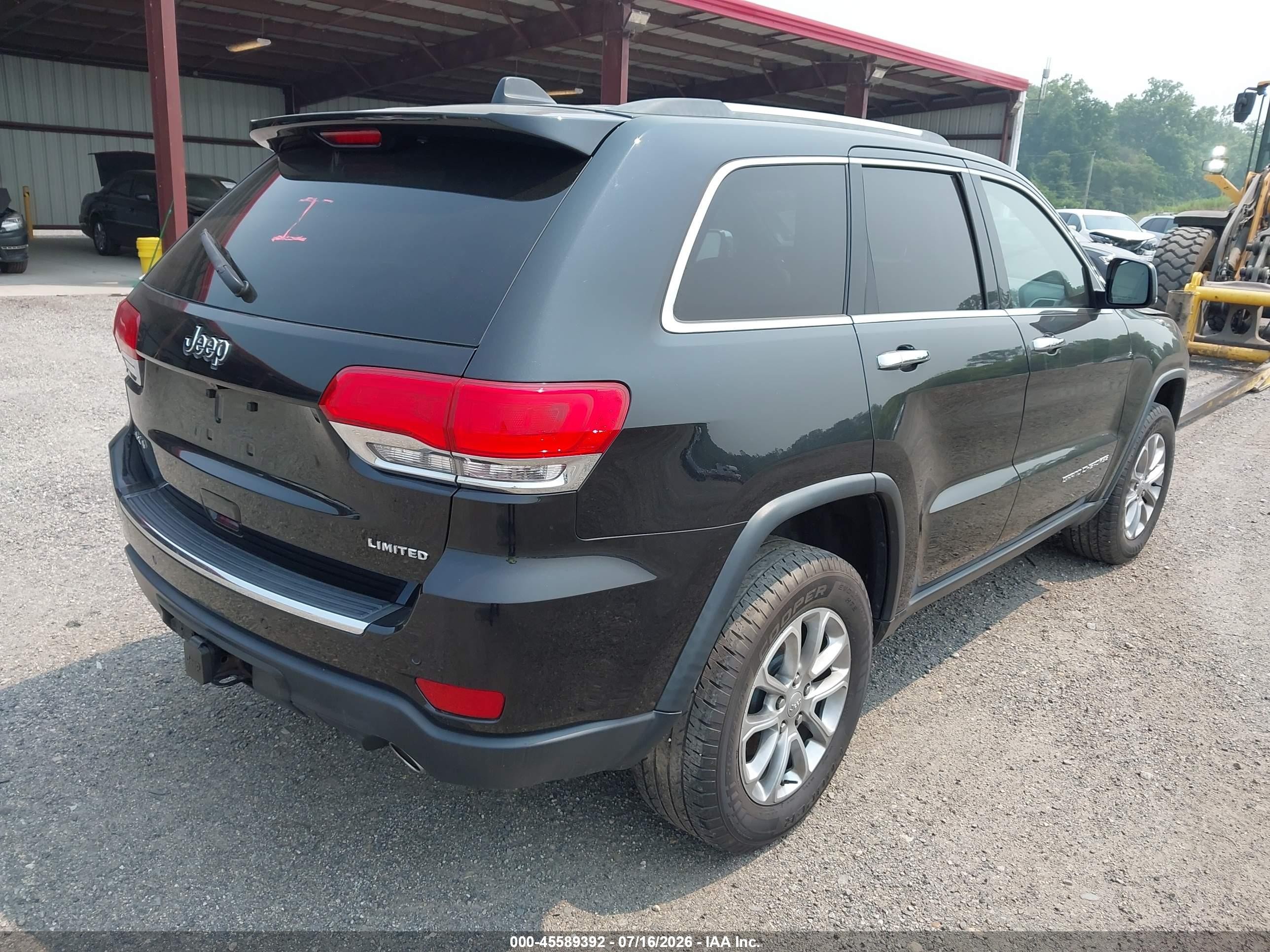 2015 Jeep Grand Cherokee Limited Black vin: 1C4RJFBG0FC150375