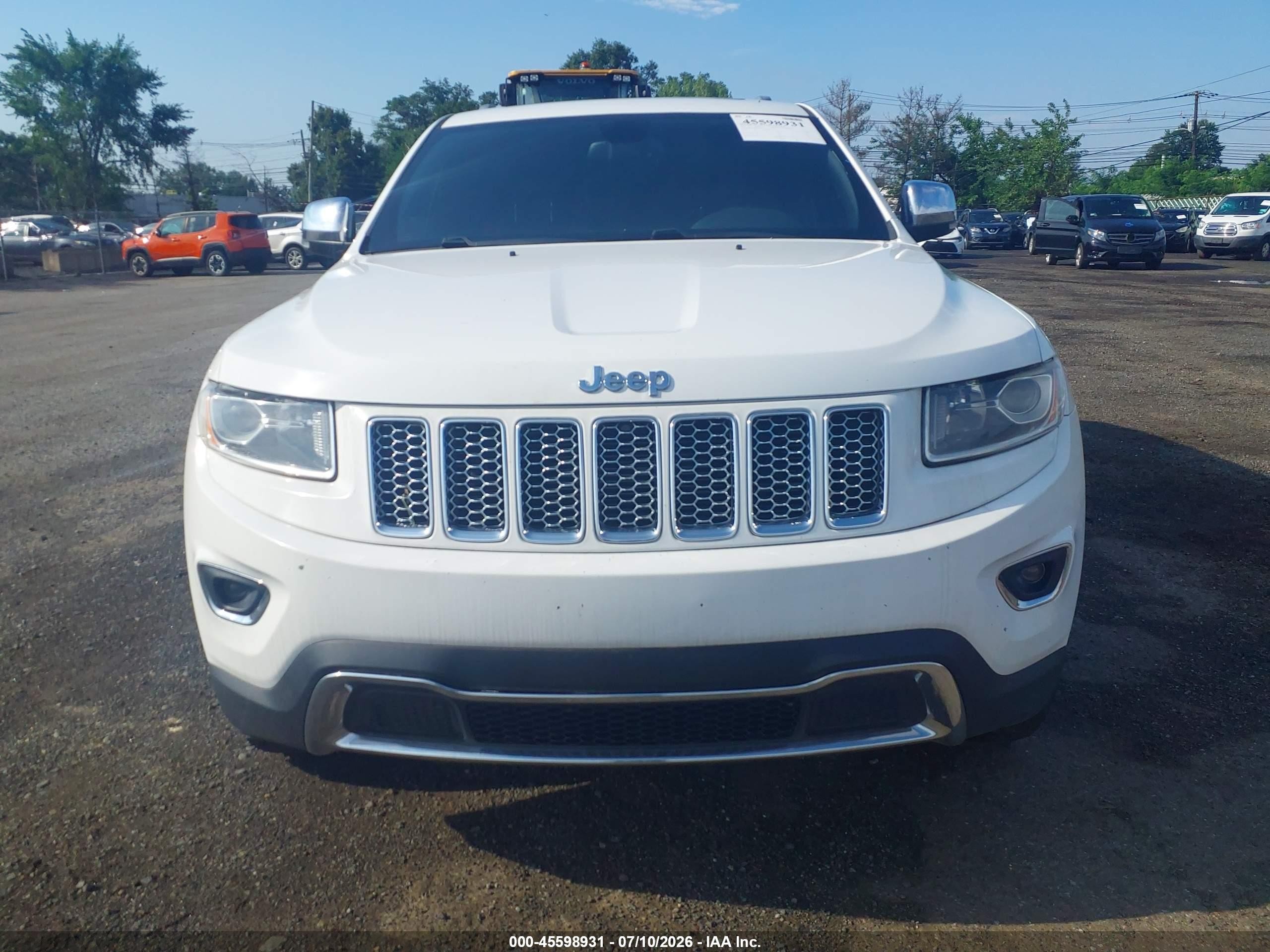 2015 Jeep Grand Cherokee Limited White vin: 1C4RJFBG0FC158461