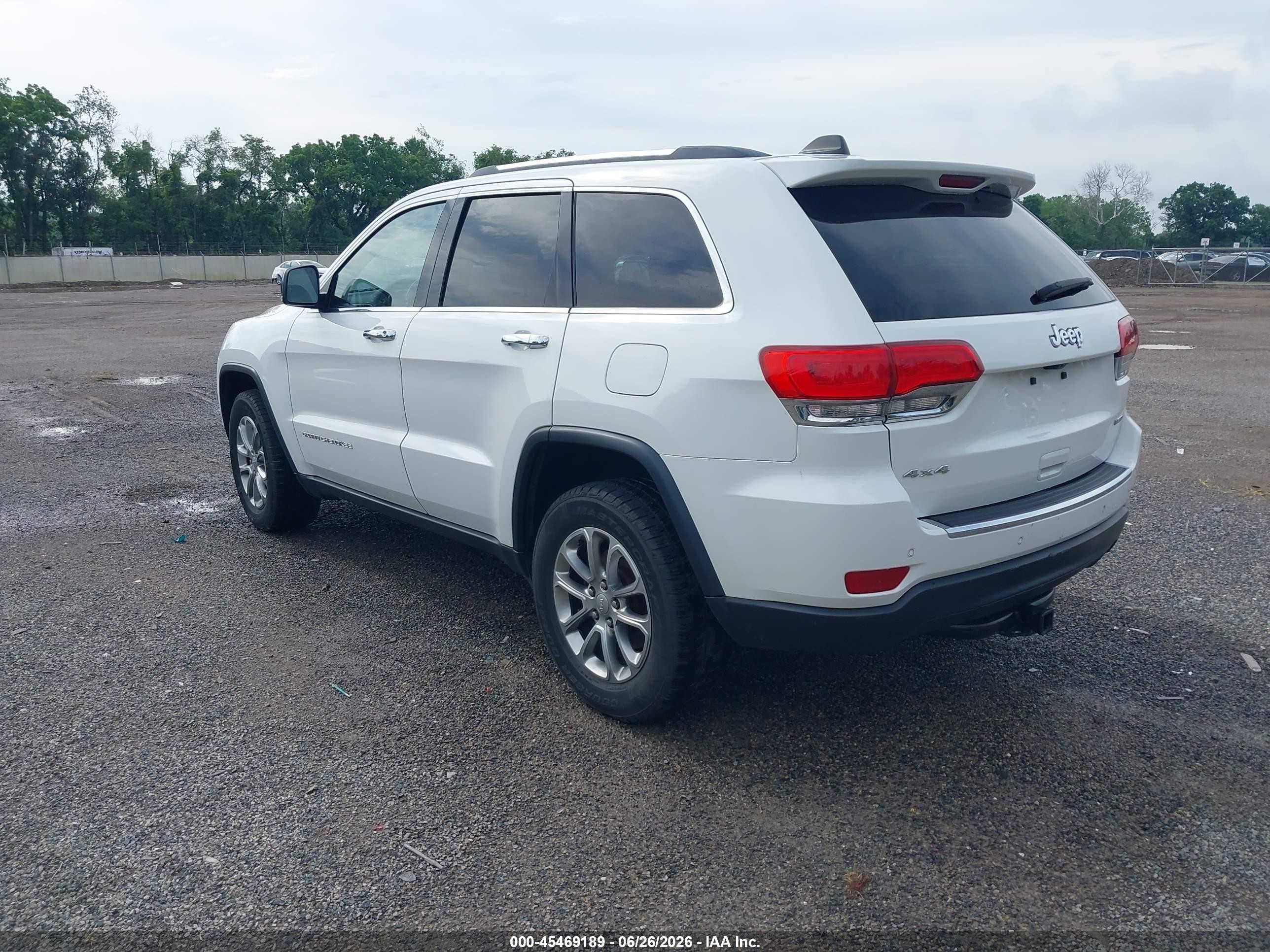 2015 Jeep Grand Cherokee Limited White vin: 1C4RJFBG0FC196658