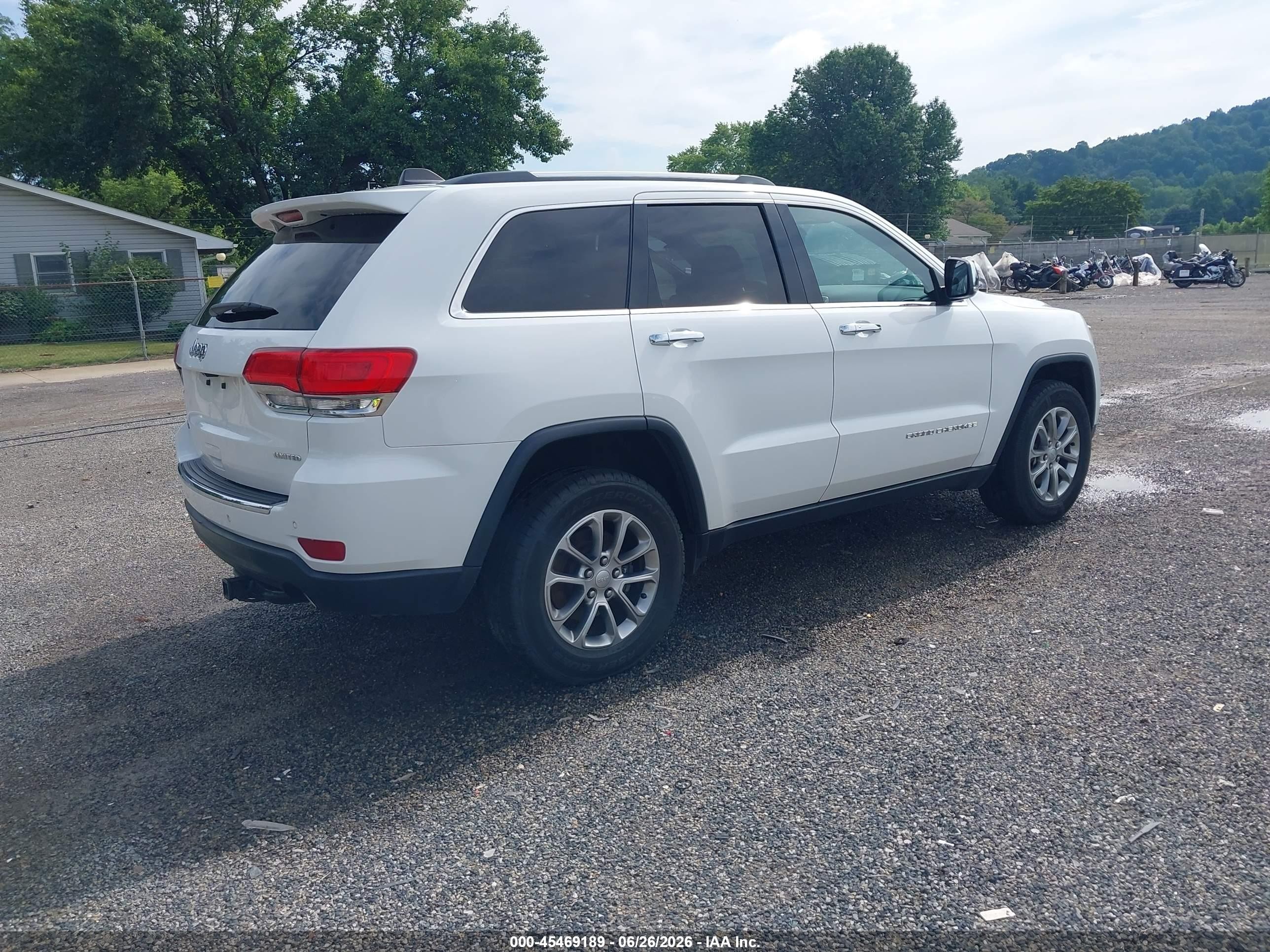 2015 Jeep Grand Cherokee Limited White vin: 1C4RJFBG0FC196658