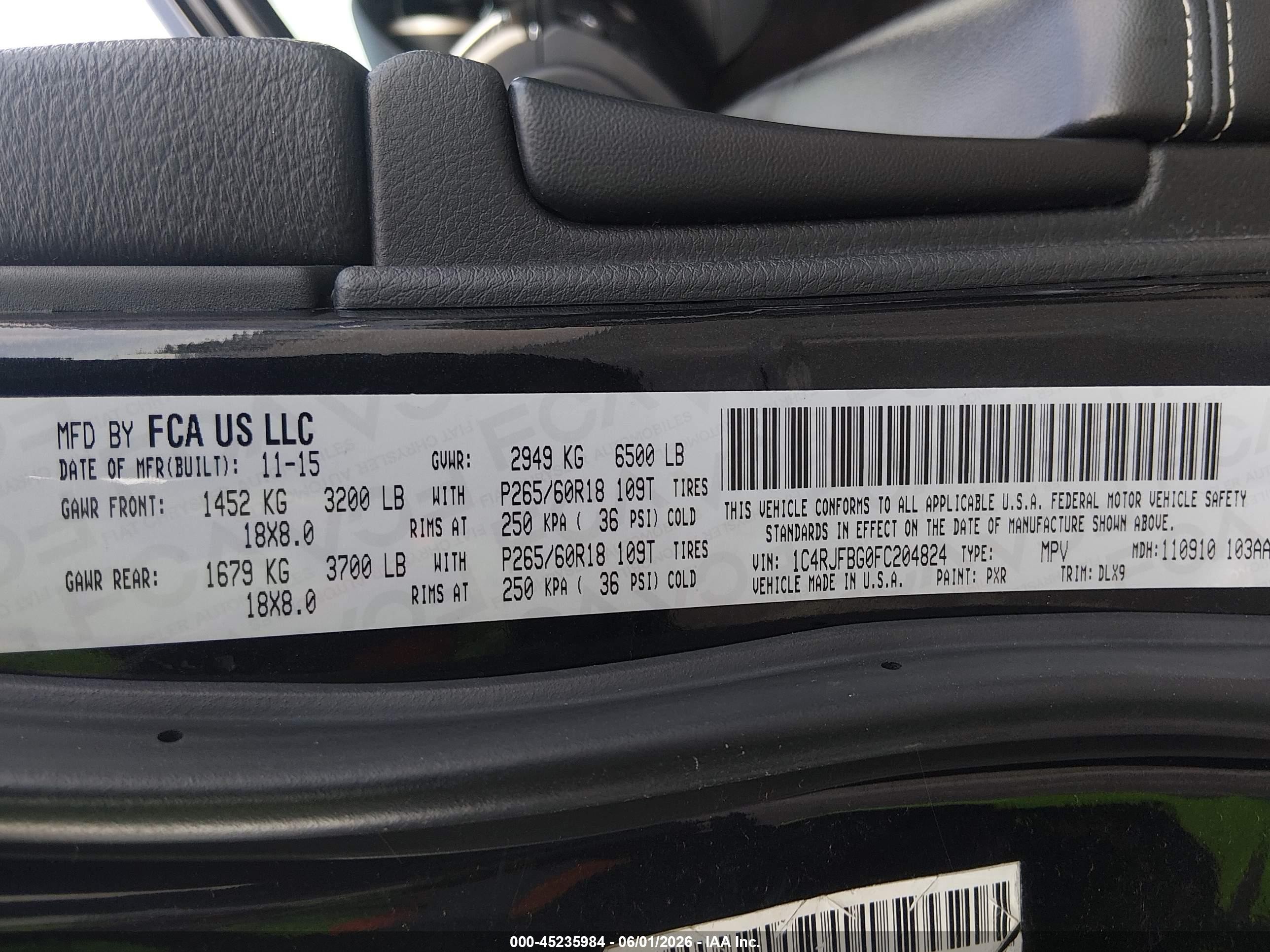 2015 Jeep Grand Cherokee Limited Черный vin: 1C4RJFBG0FC204824