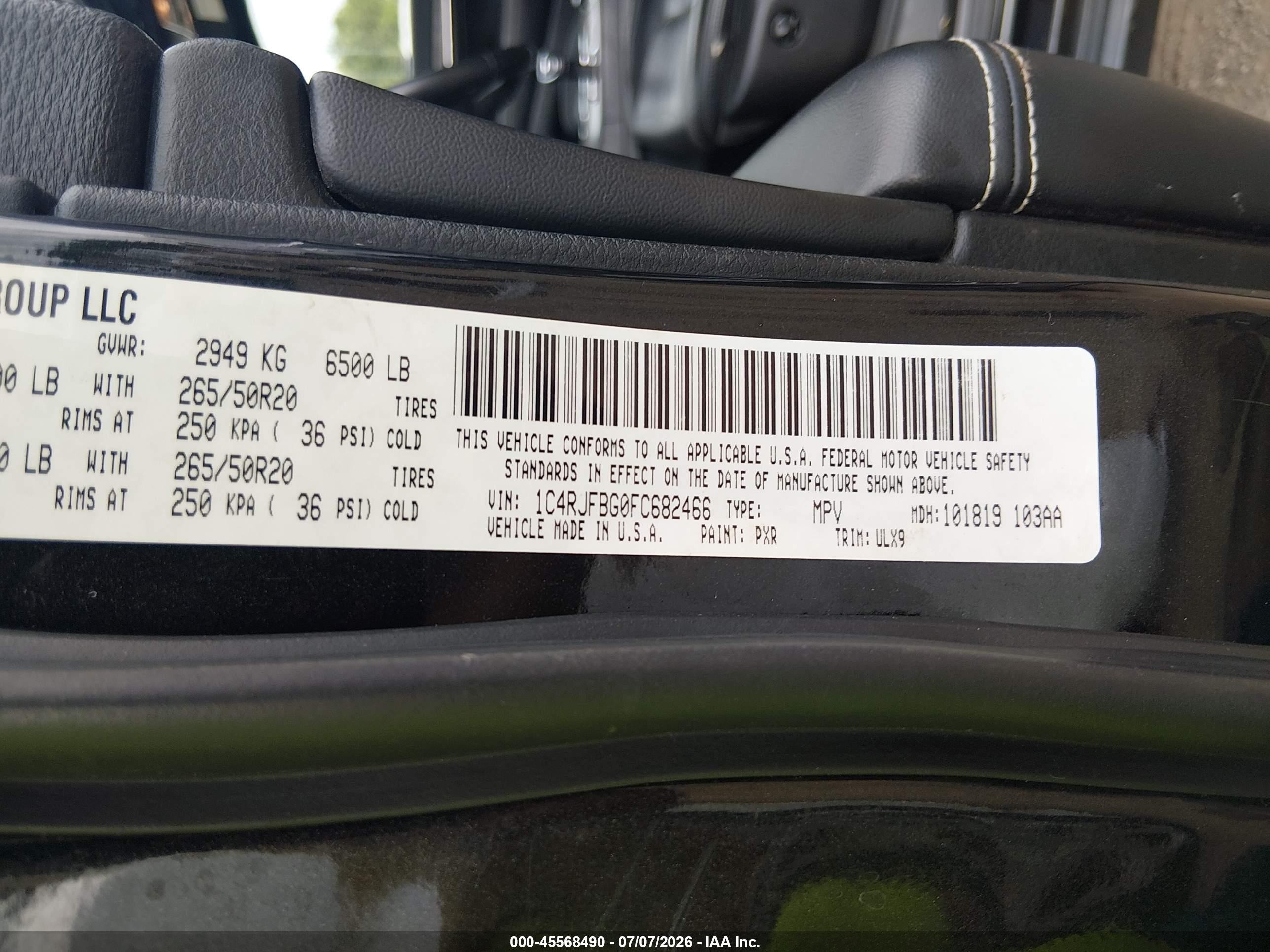 2015 Jeep Grand Cherokee Limited Black vin: 1C4RJFBG0FC682466