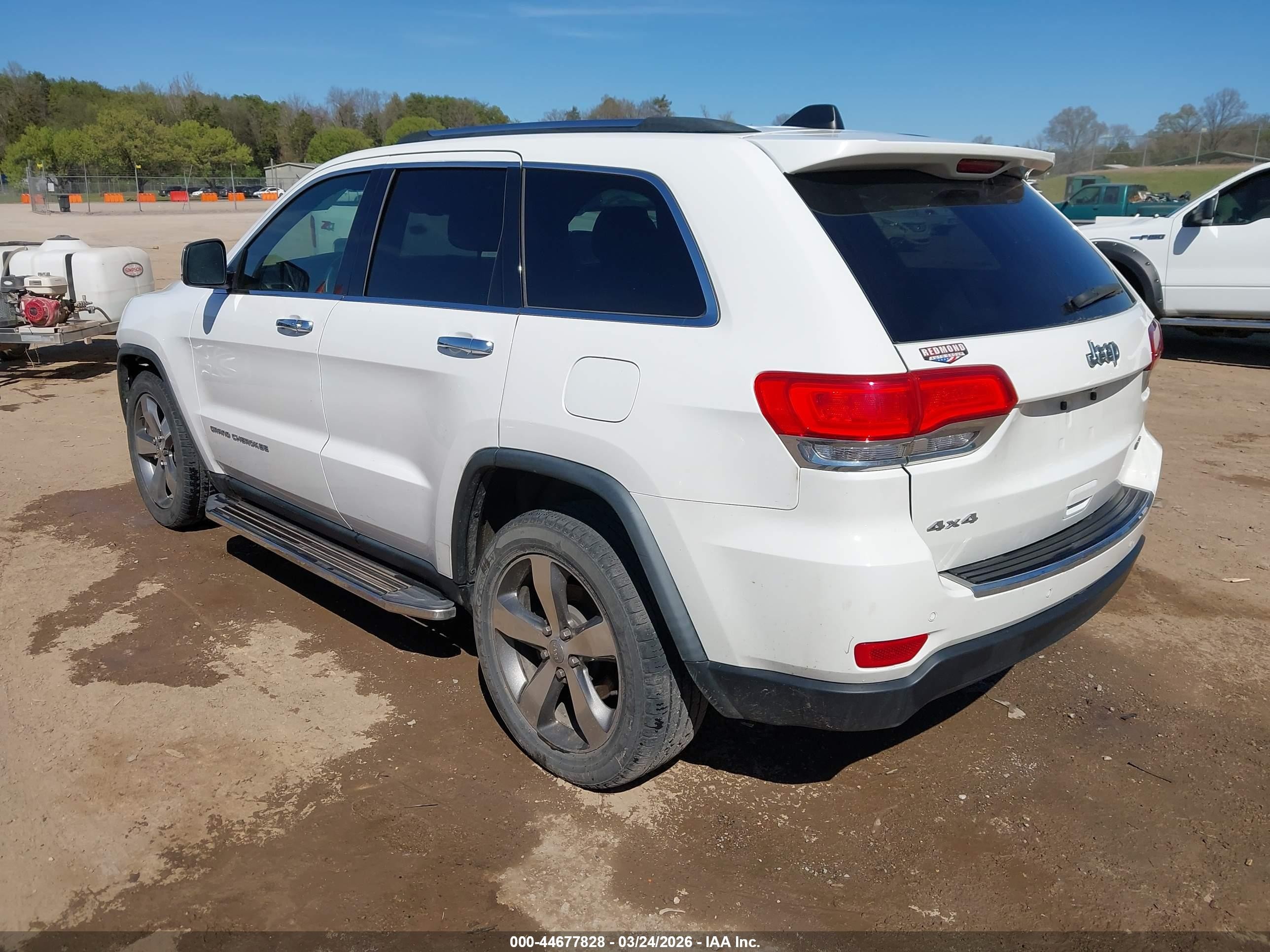 2015 Jeep Grand Cherokee Limited White vin: 1C4RJFBG0FC731682